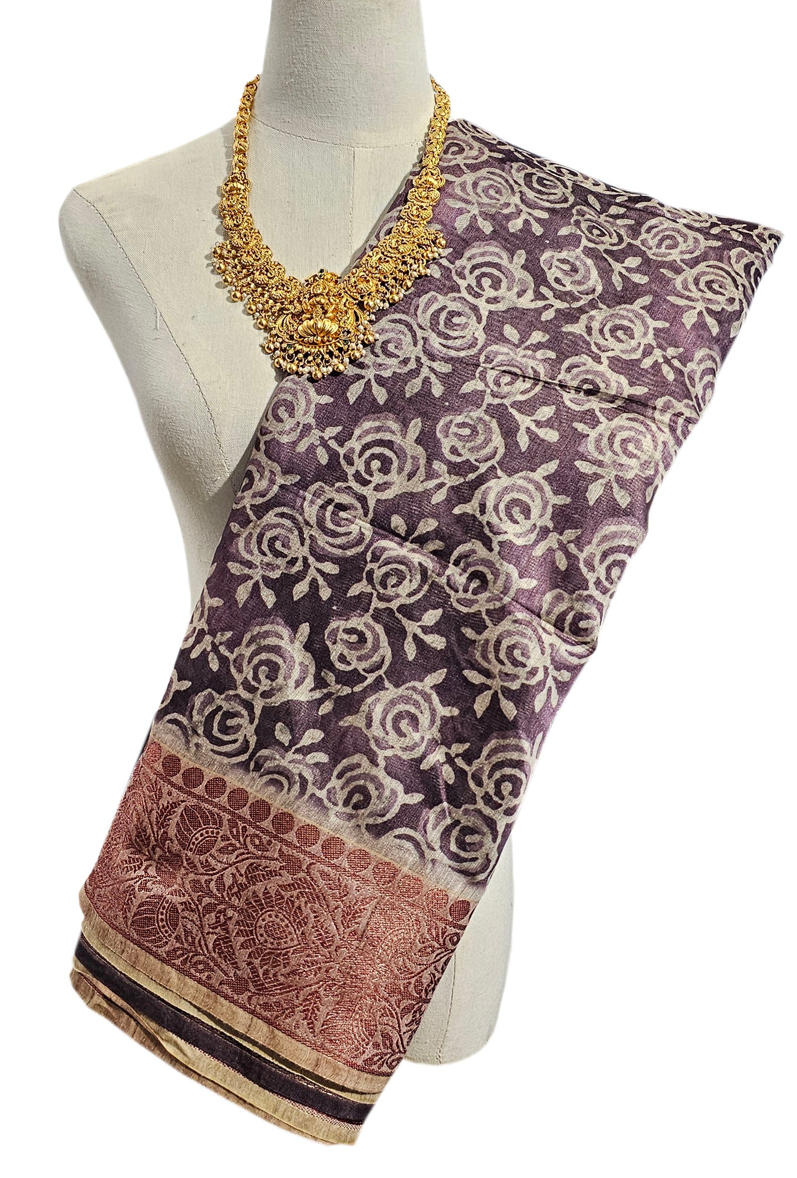 Semi Tussar Antic Design Sarees