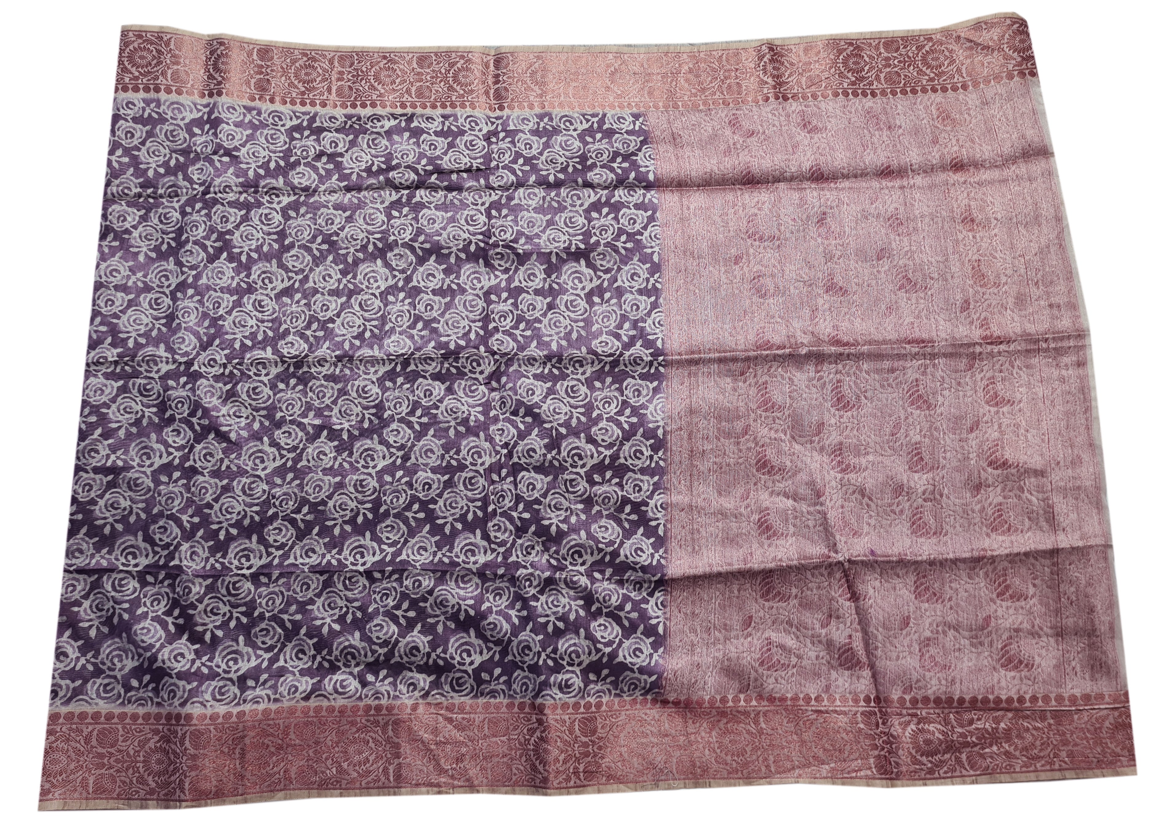 Semi Tussar Antic Design Sarees