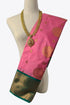 Kanchi Vegan Silk Saree With Contrast Blouse and Rich Jari Pallu