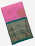 Kanchi Vegan Silk Saree With Contrast Blouse and Rich Jari Pallu