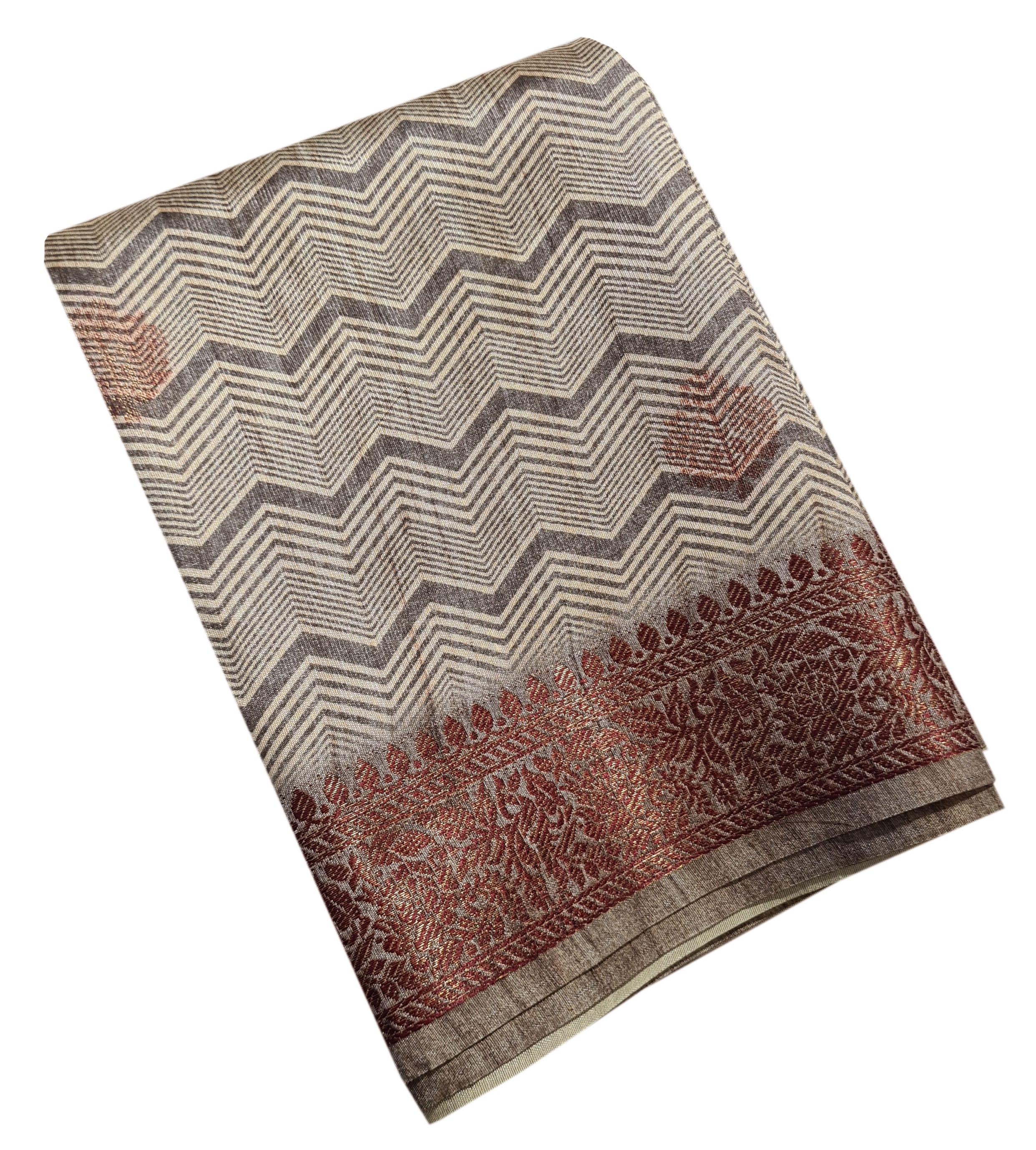 Semi Tussar Antic Design Sarees