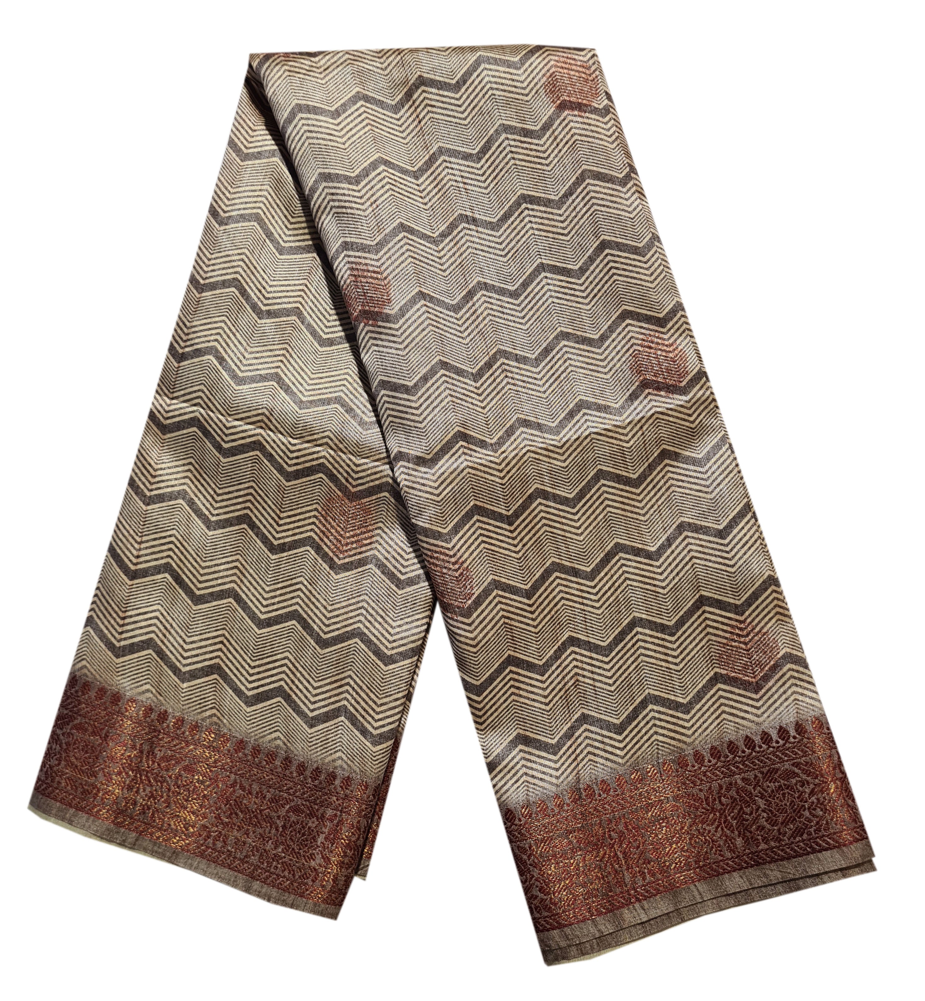 Semi Tussar Antic Design Sarees