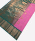 Kanchi Vegan Silk Saree With Contrast Blouse and Rich Jari Pallu
