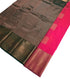 Kanchi Vegan Silk Saree With Contrast Blouse and Rich Jari Pallu