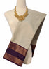 Kanchi Vegan Silk Saree With Contrast Blouse and Rich Jari Pallu