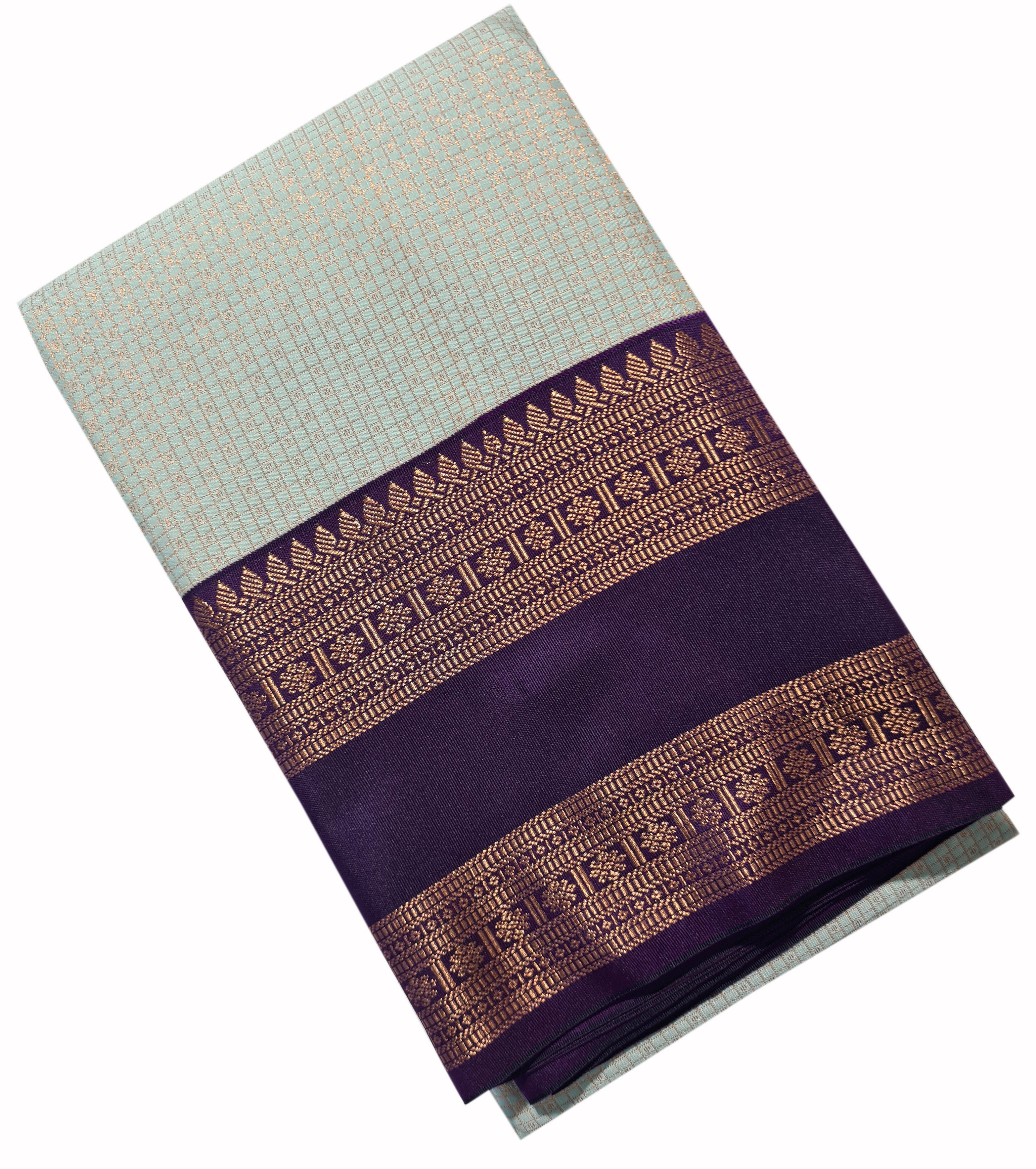 Kanchi Vegan Silk Saree With Contrast Blouse and Rich Jari Pallu