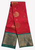 Kanchi Vegan Silk Saree With Contrast Blouse and Rich Jari Pallu