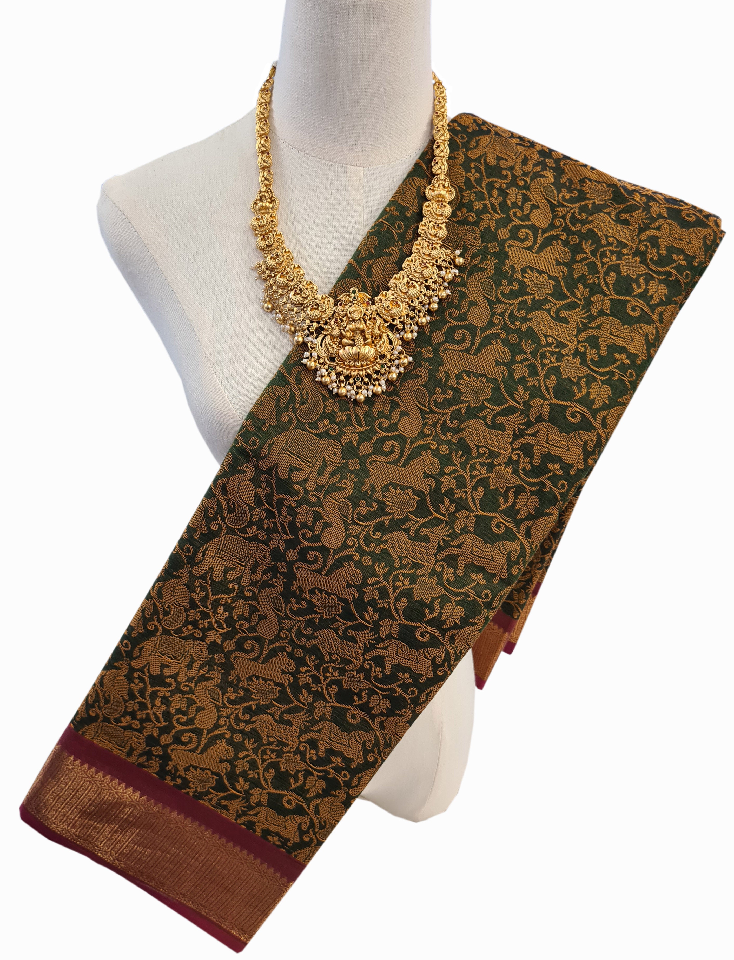 Kanchipuram Cotton Saree With Blouse