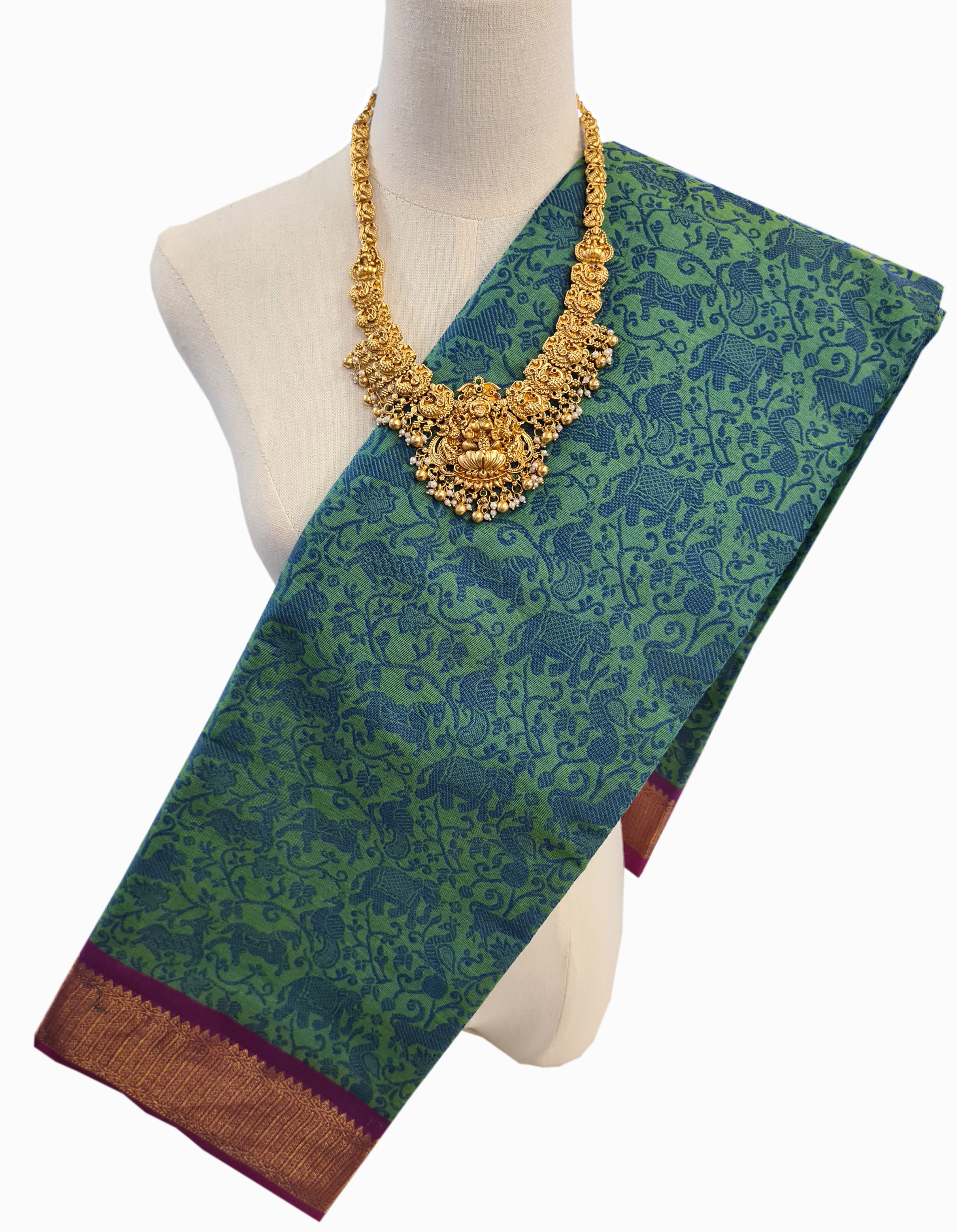Kanchipuram Cotton Saree With Blouse
