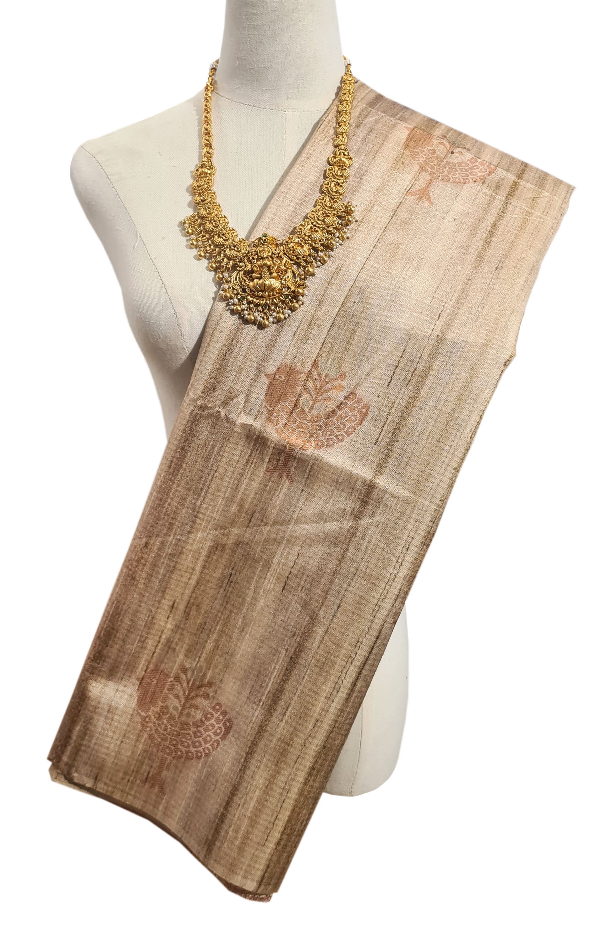 Semi Tussar Antic Design Sarees