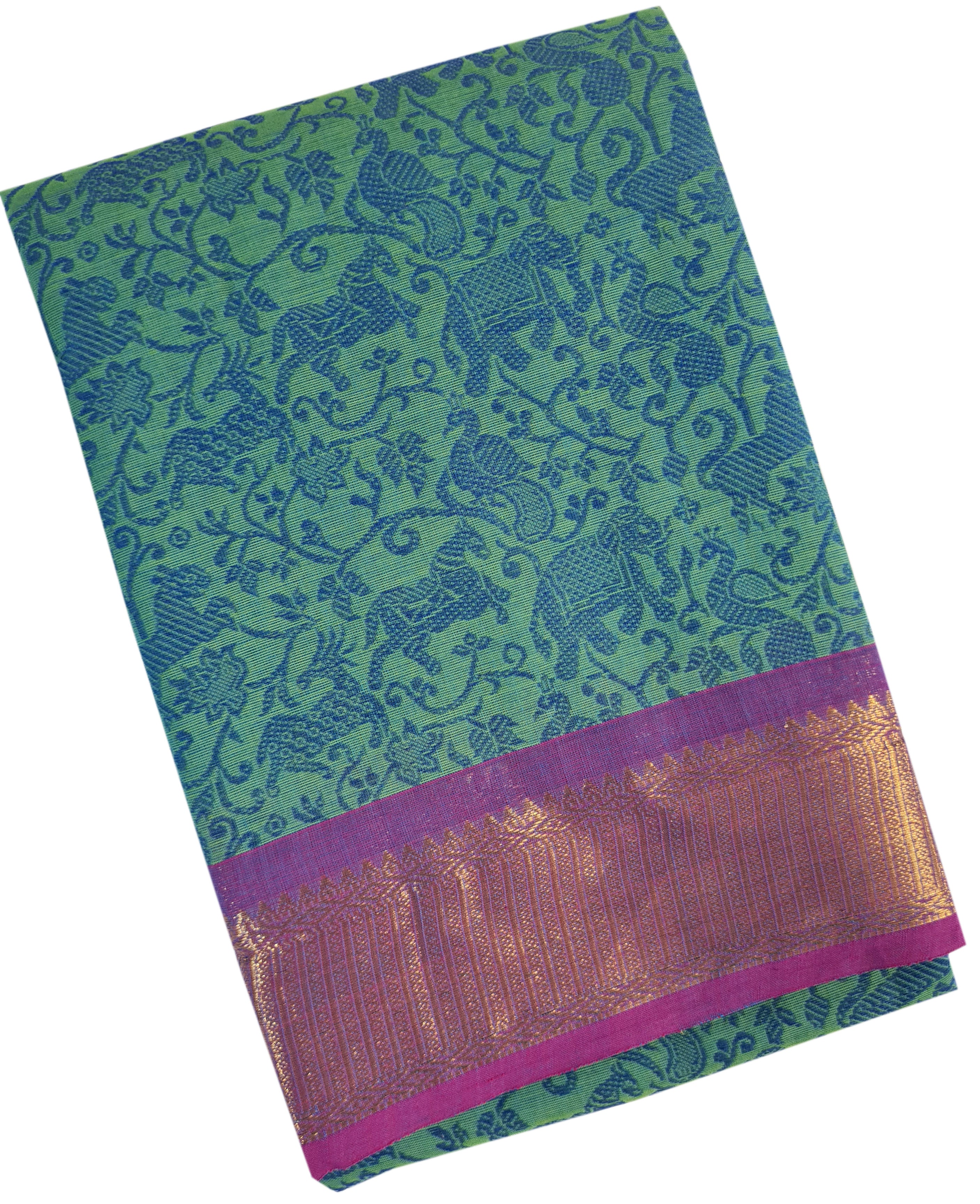 Kanchipuram Cotton Saree With Blouse