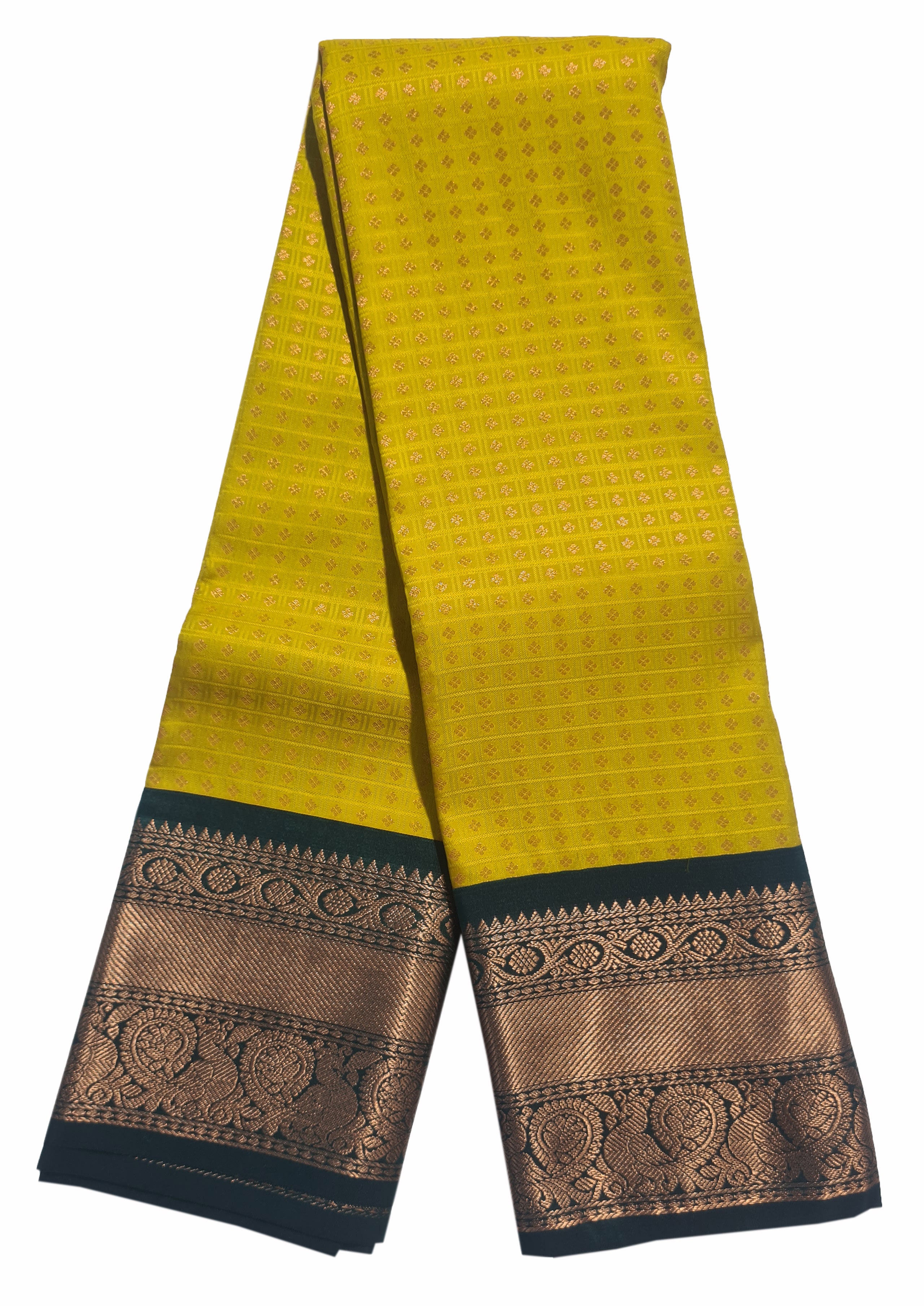 Kanchi Vegan Silk Saree With Contrast Blouse and Rich Jari Pallu