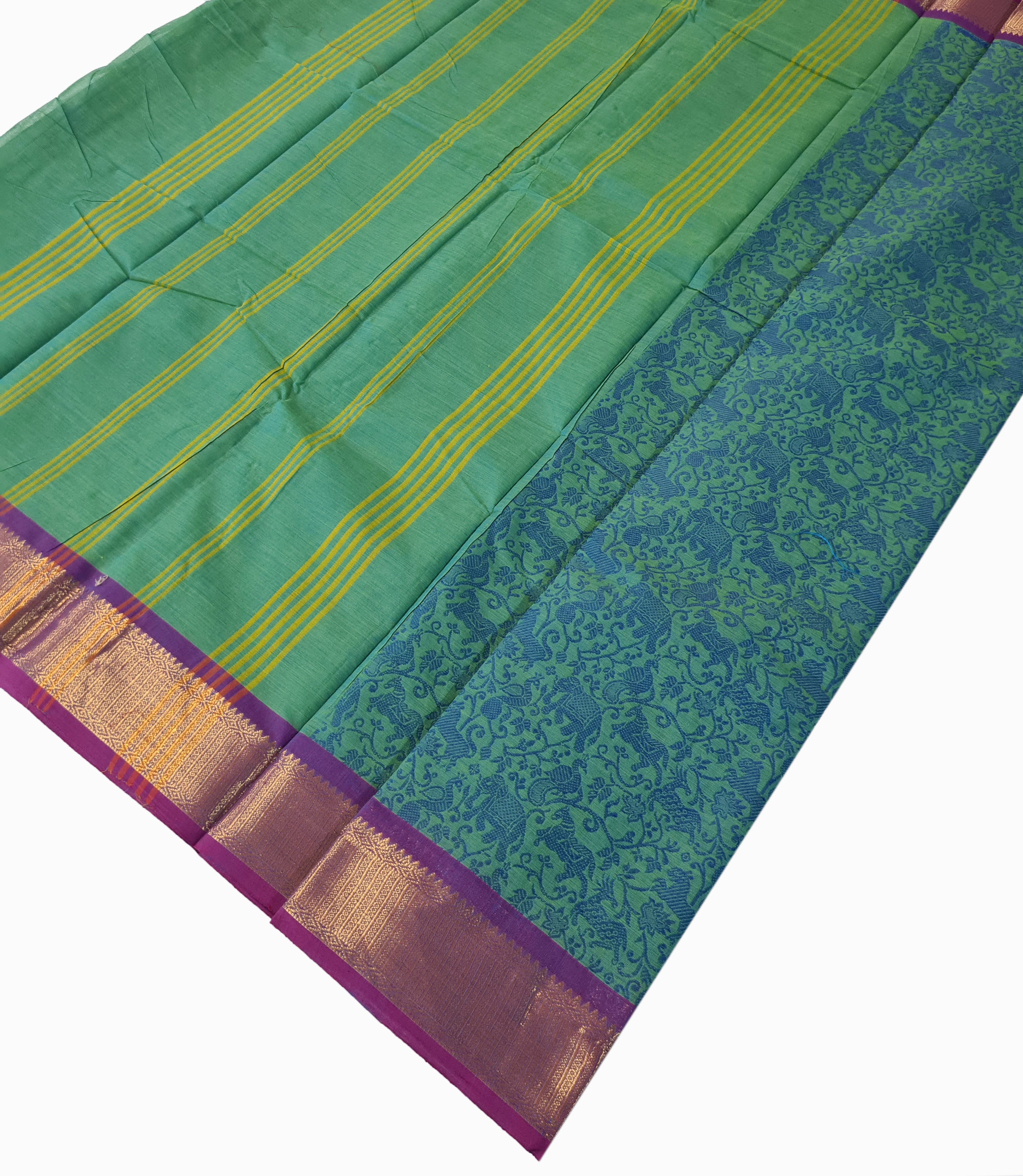 Kanchipuram Cotton Saree With Blouse