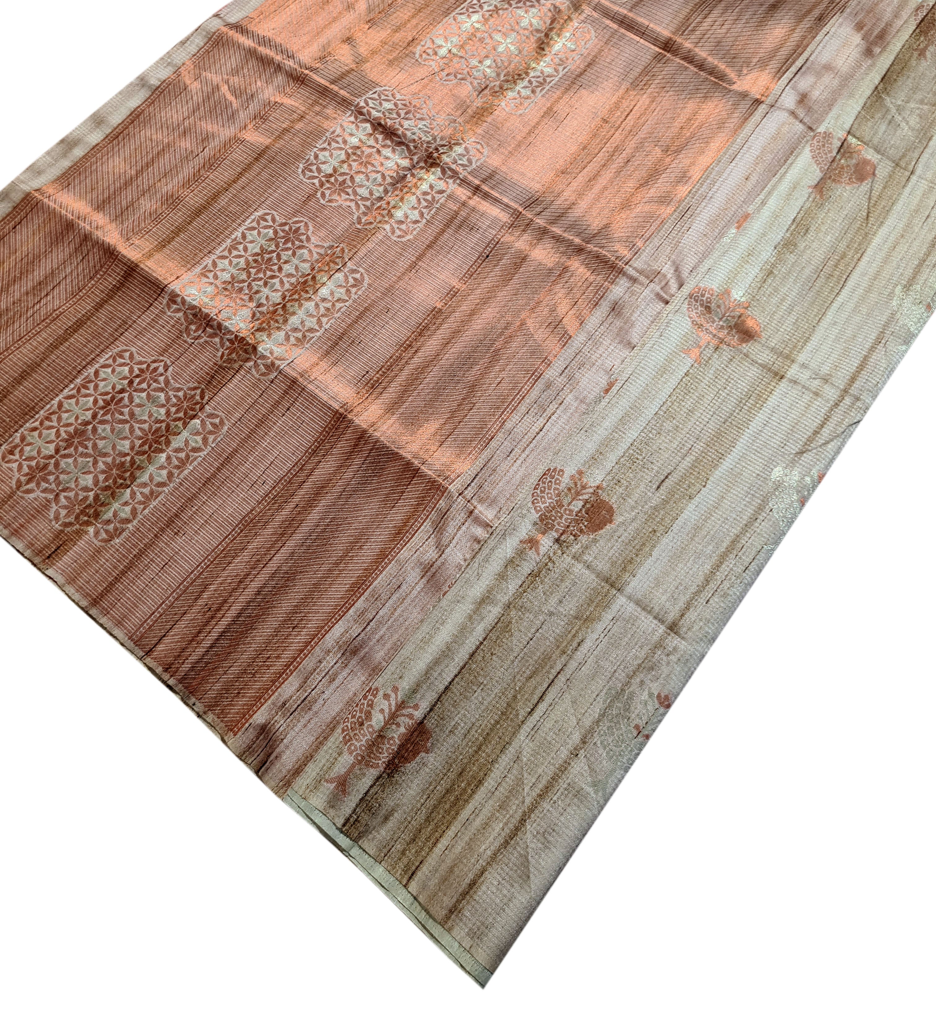 Semi Tussar Antic Design Sarees