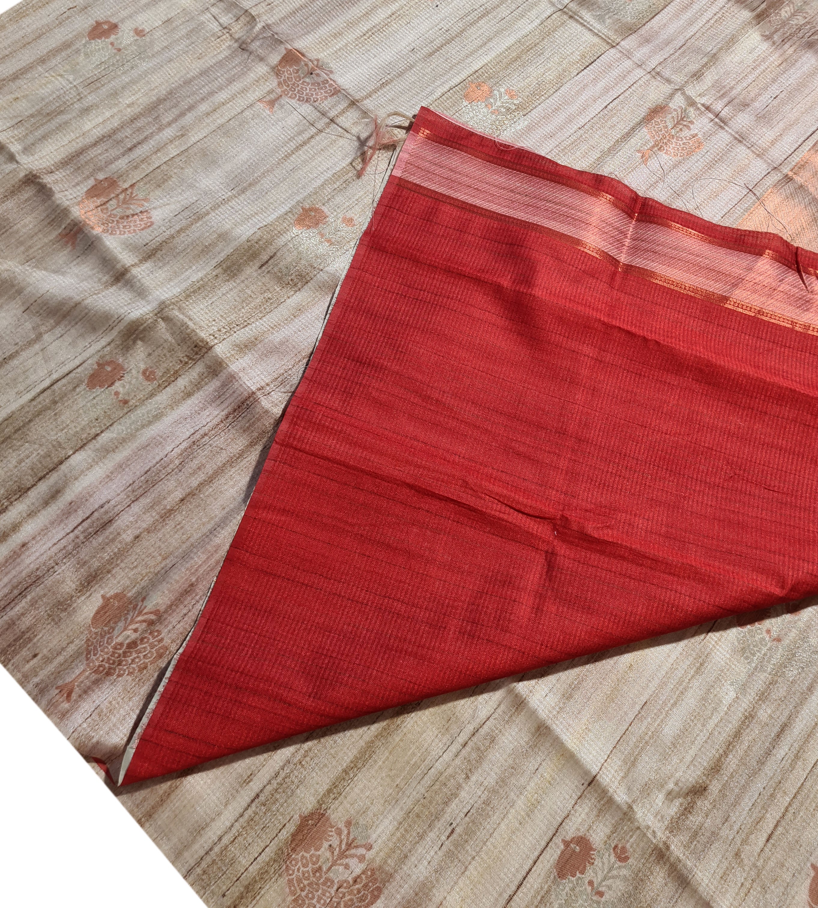 Semi Tussar Antic Design Sarees