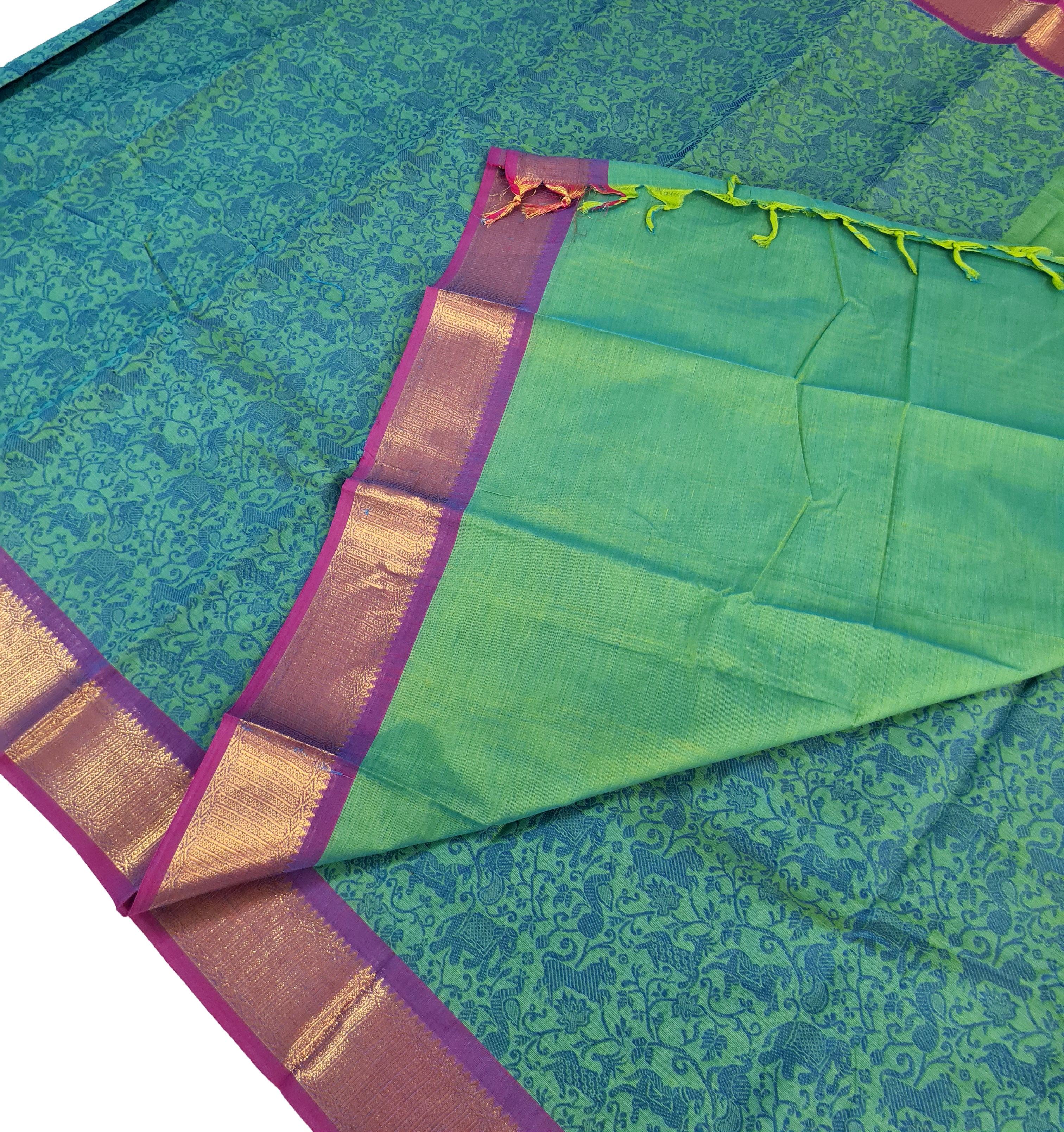 Kanchipuram Cotton Saree With Blouse
