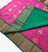 Kanchi Vegan Silk Saree With Contrast Blouse and Rich Jari Pallu
