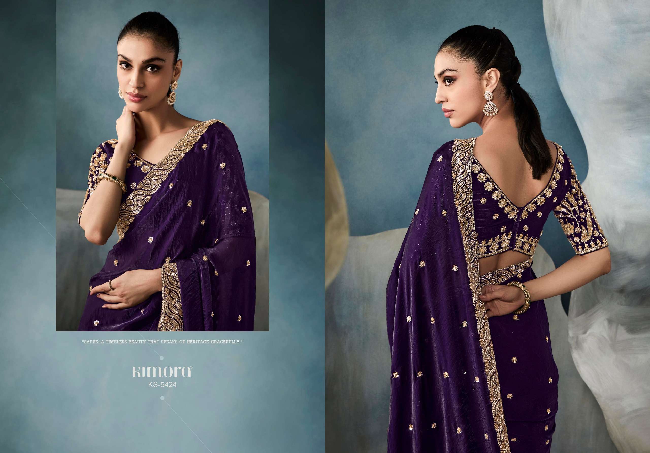 Kimora Presents Iconic New Party Wear Fancy Fabrics Sarees Collections