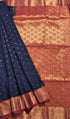 Kanchi Vegan Silk Saree With Contrast Blouse and Rich Jari Pallu