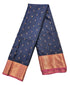 Kanchi Vegan Silk Saree With Contrast Blouse and Rich Jari Pallu