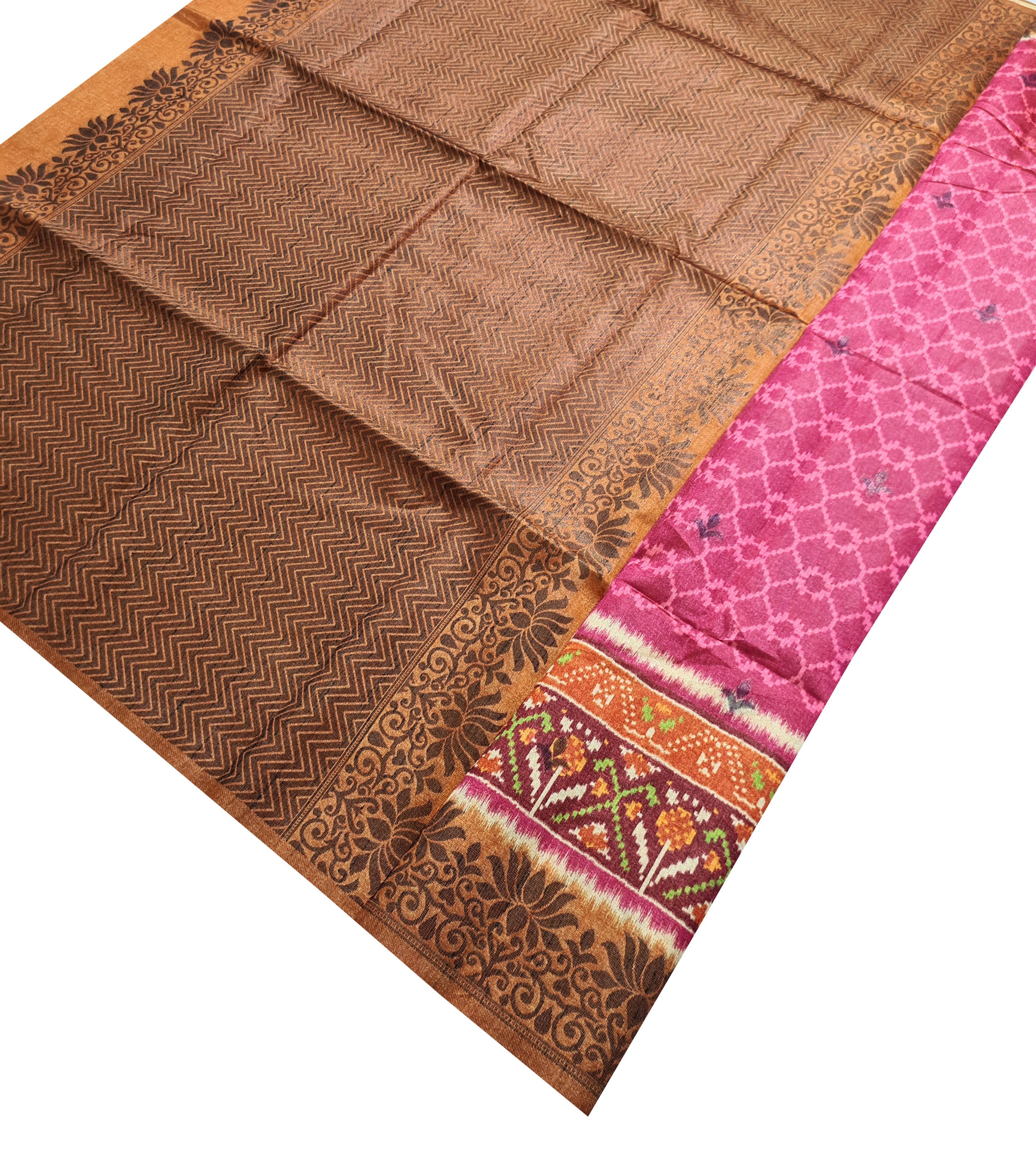 Semi tussar Antic Design Sarees