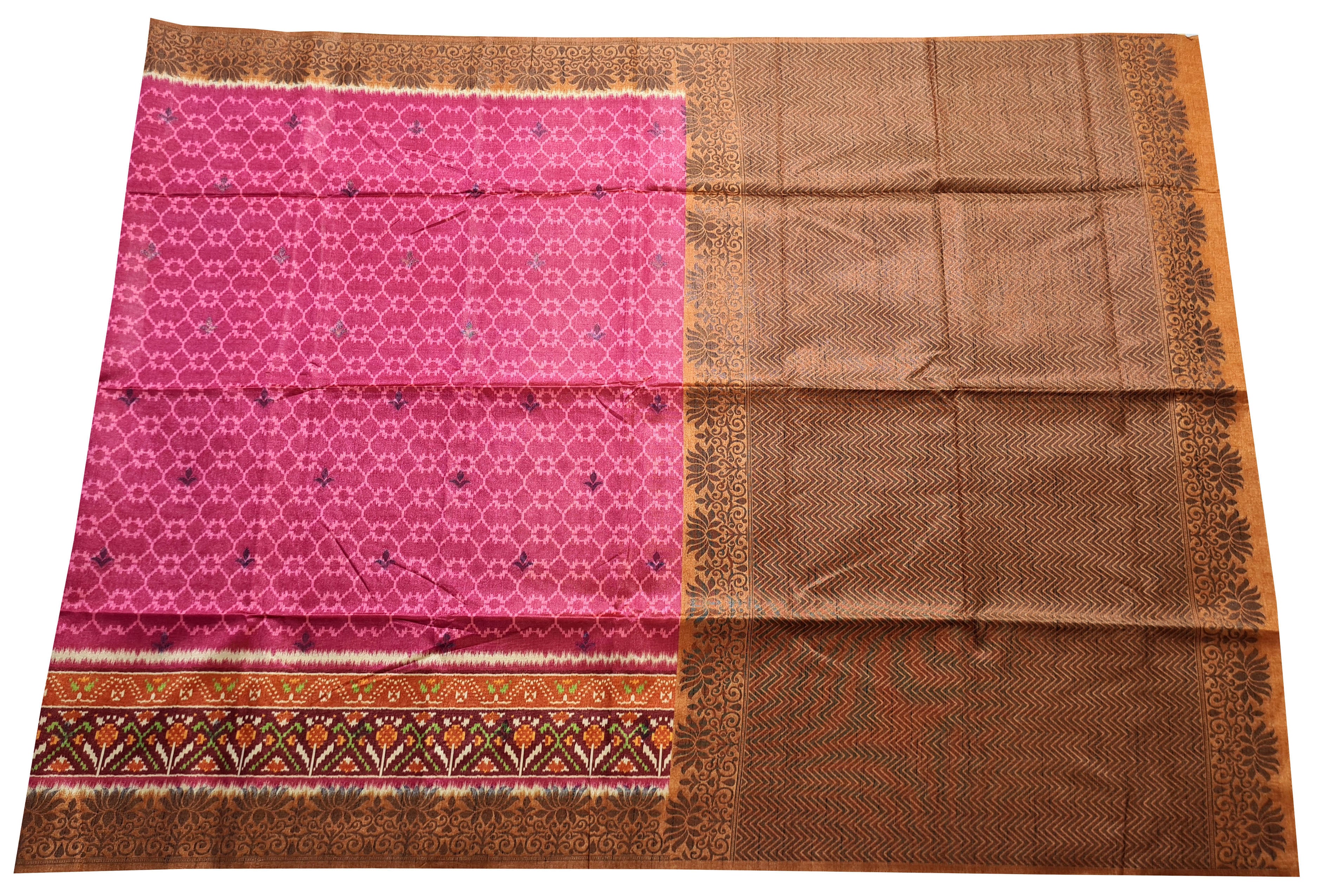 Semi tussar Antic Design Sarees