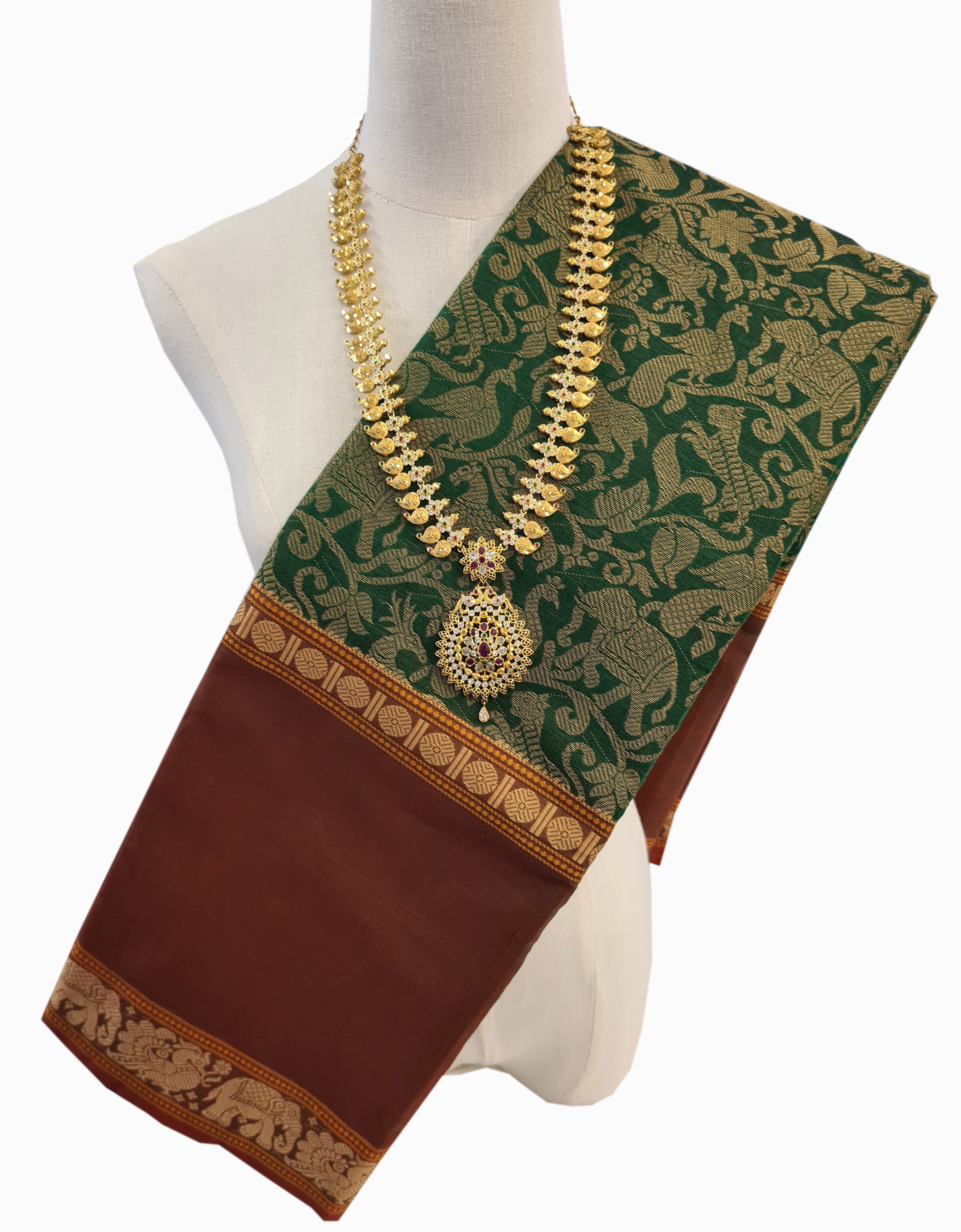 Kanchipuram Cotton Saree With Blouse