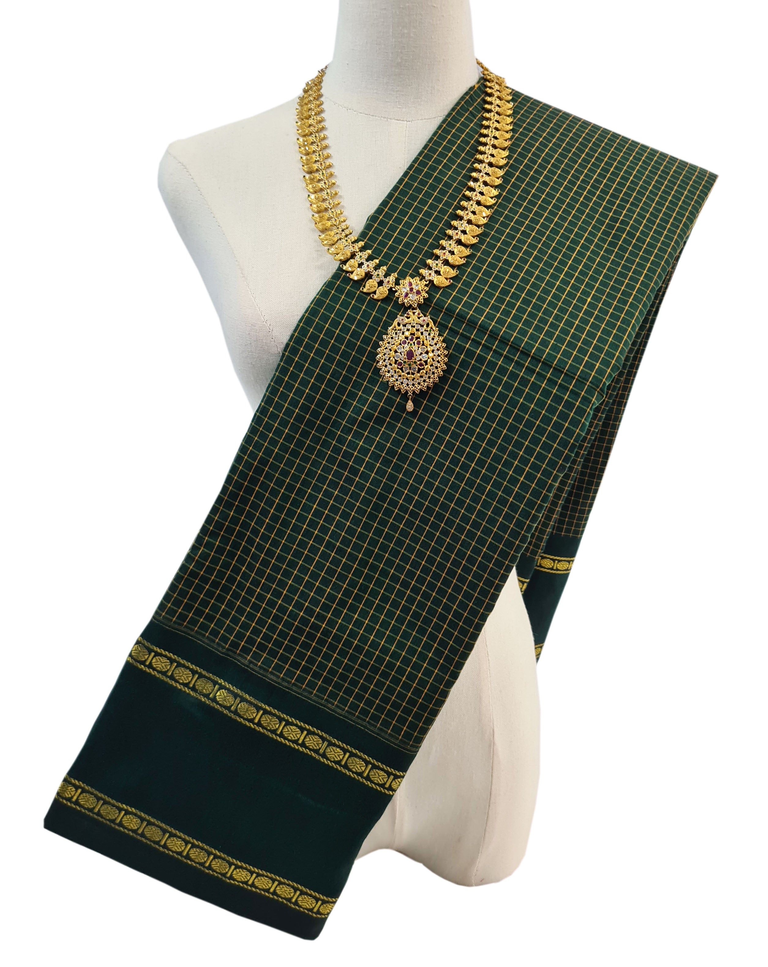 Check soft Cotton Silk Sarees with running blouse