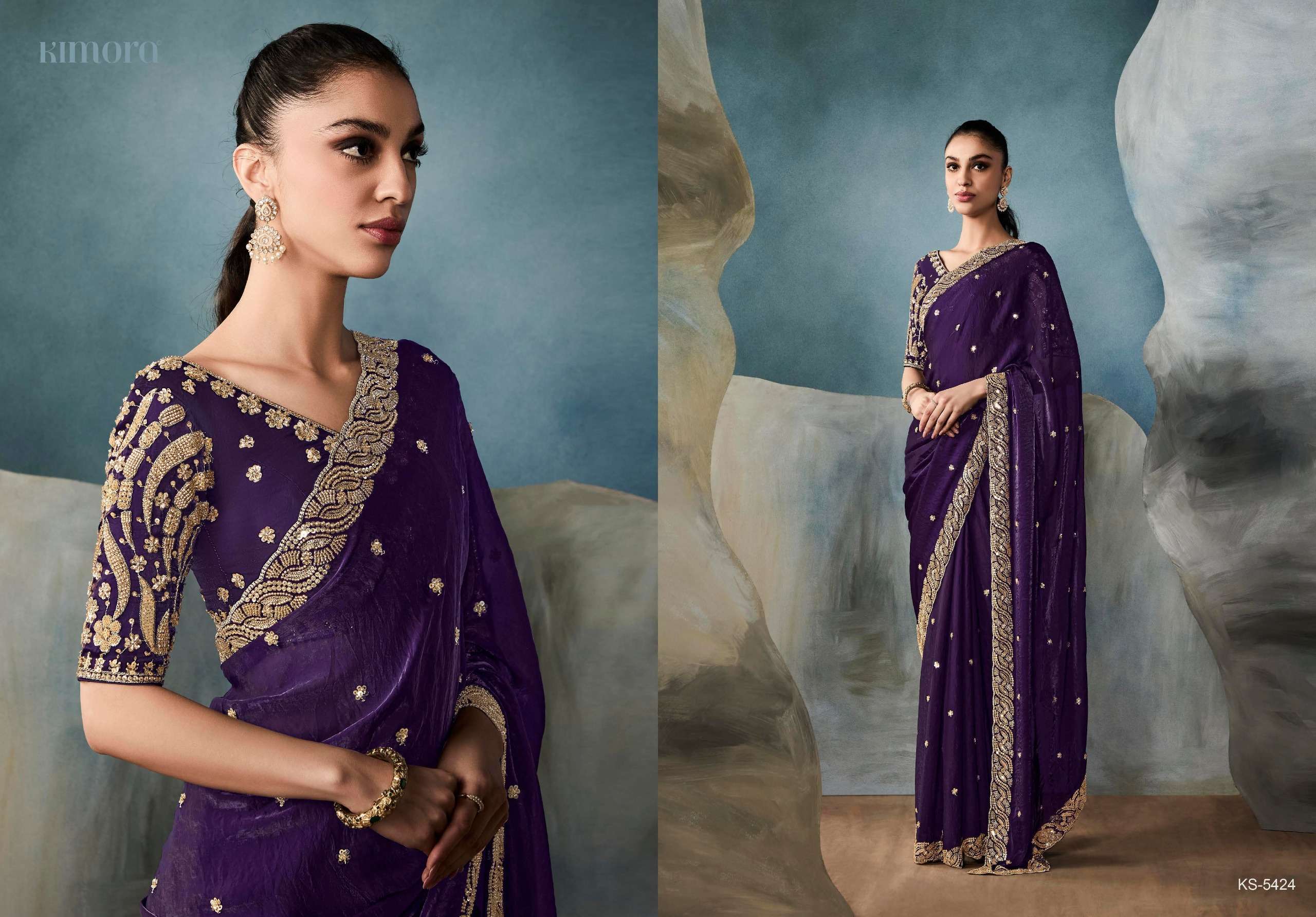 Kimora Presents Iconic New Party Wear Fancy Fabrics Sarees Collections