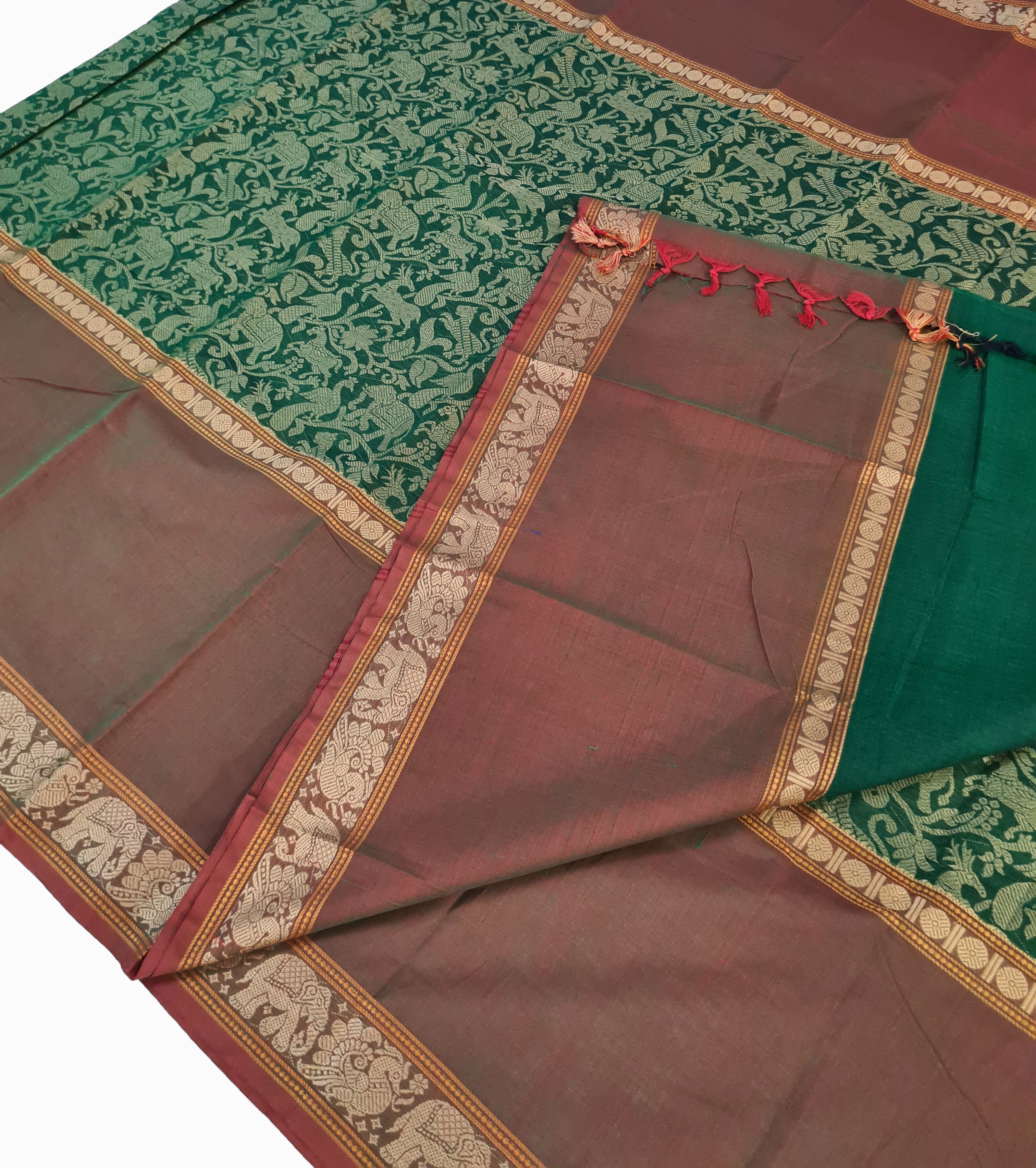 Kanchipuram Cotton Saree With Blouse