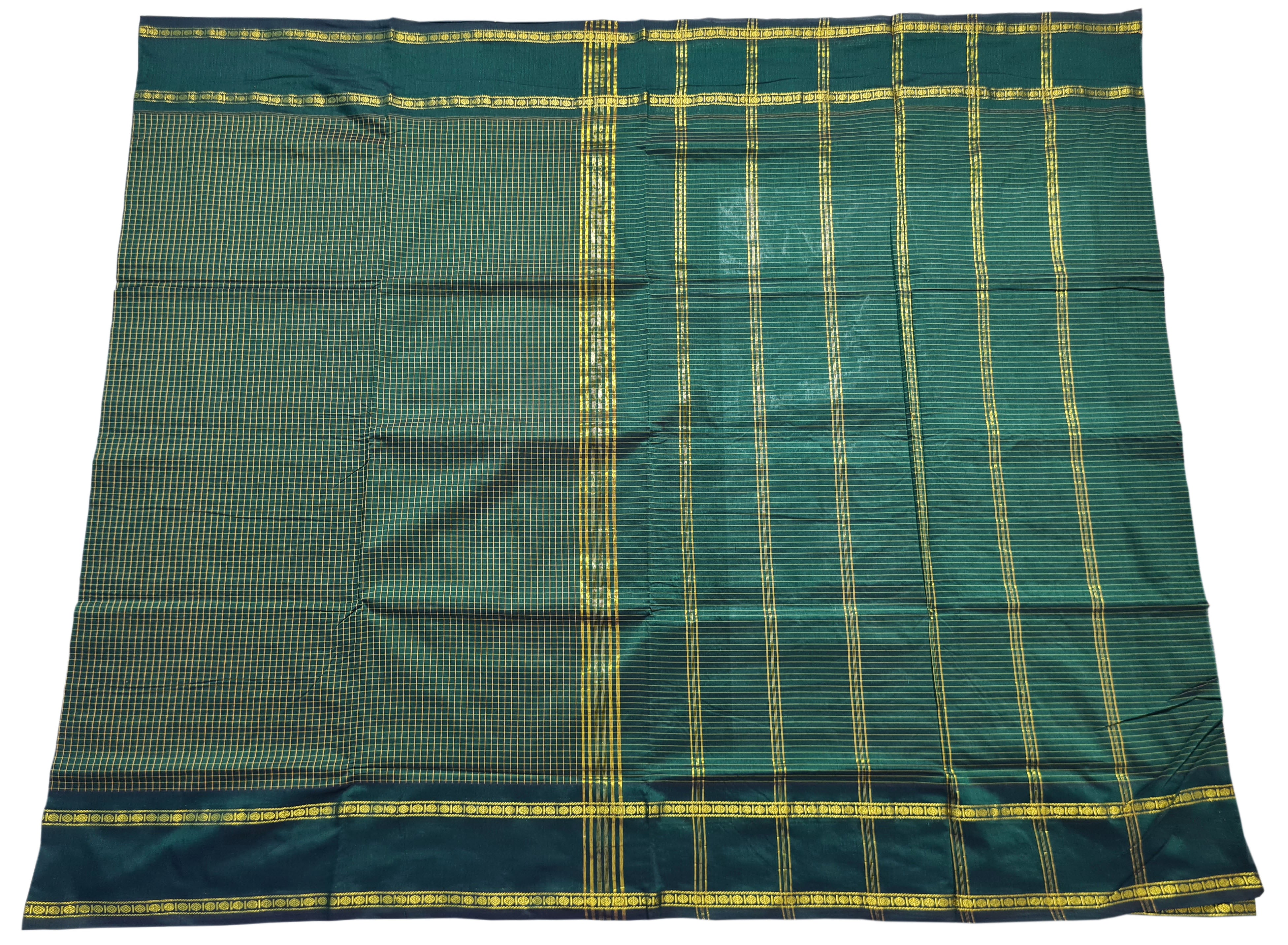 Check soft Cotton Silk Sarees with running blouse