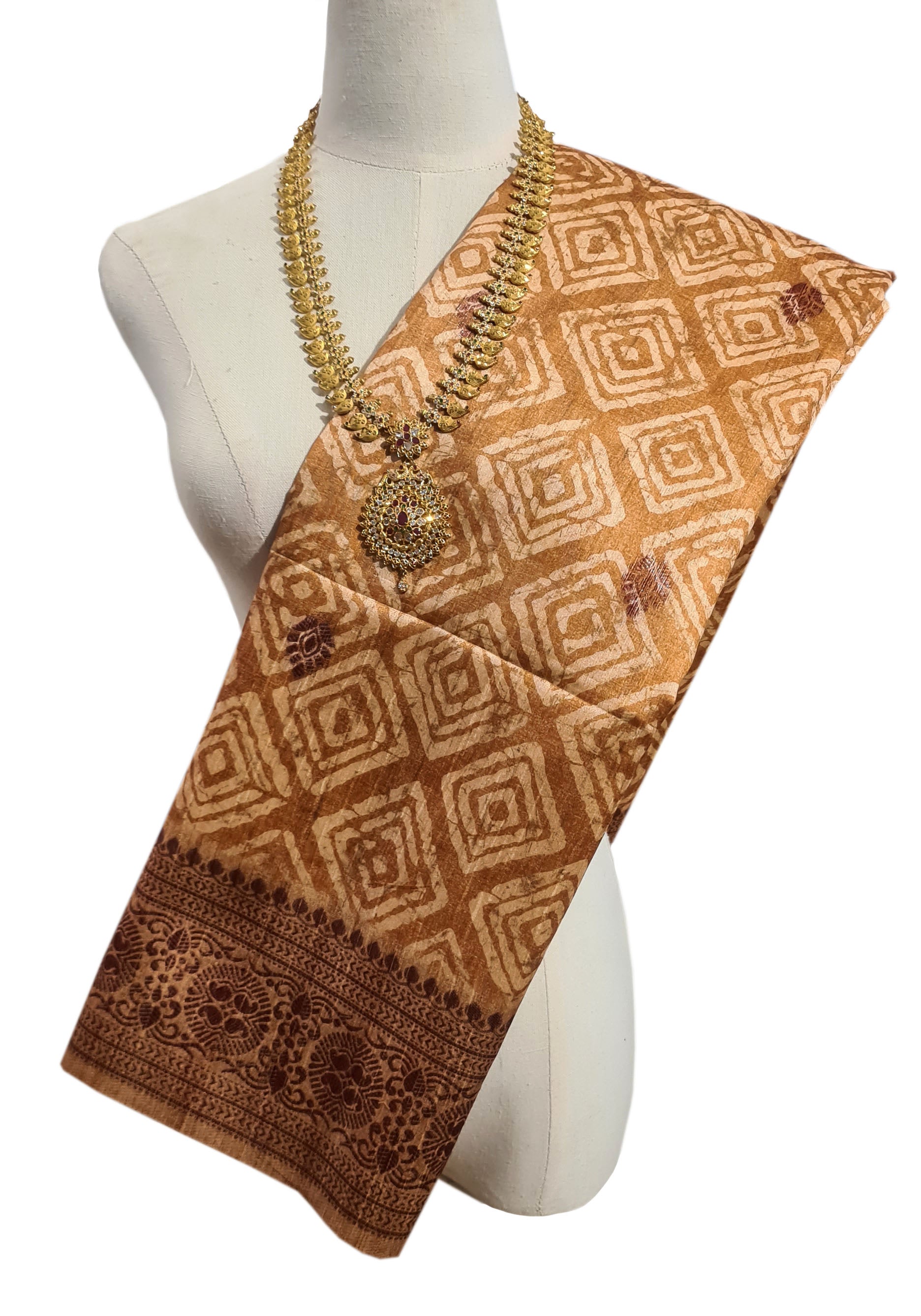 Semi Tussar Antic Design Sarees