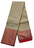 Kanchi Vegan Silk Saree With Contrast Blouse and Rich Jari Pallu