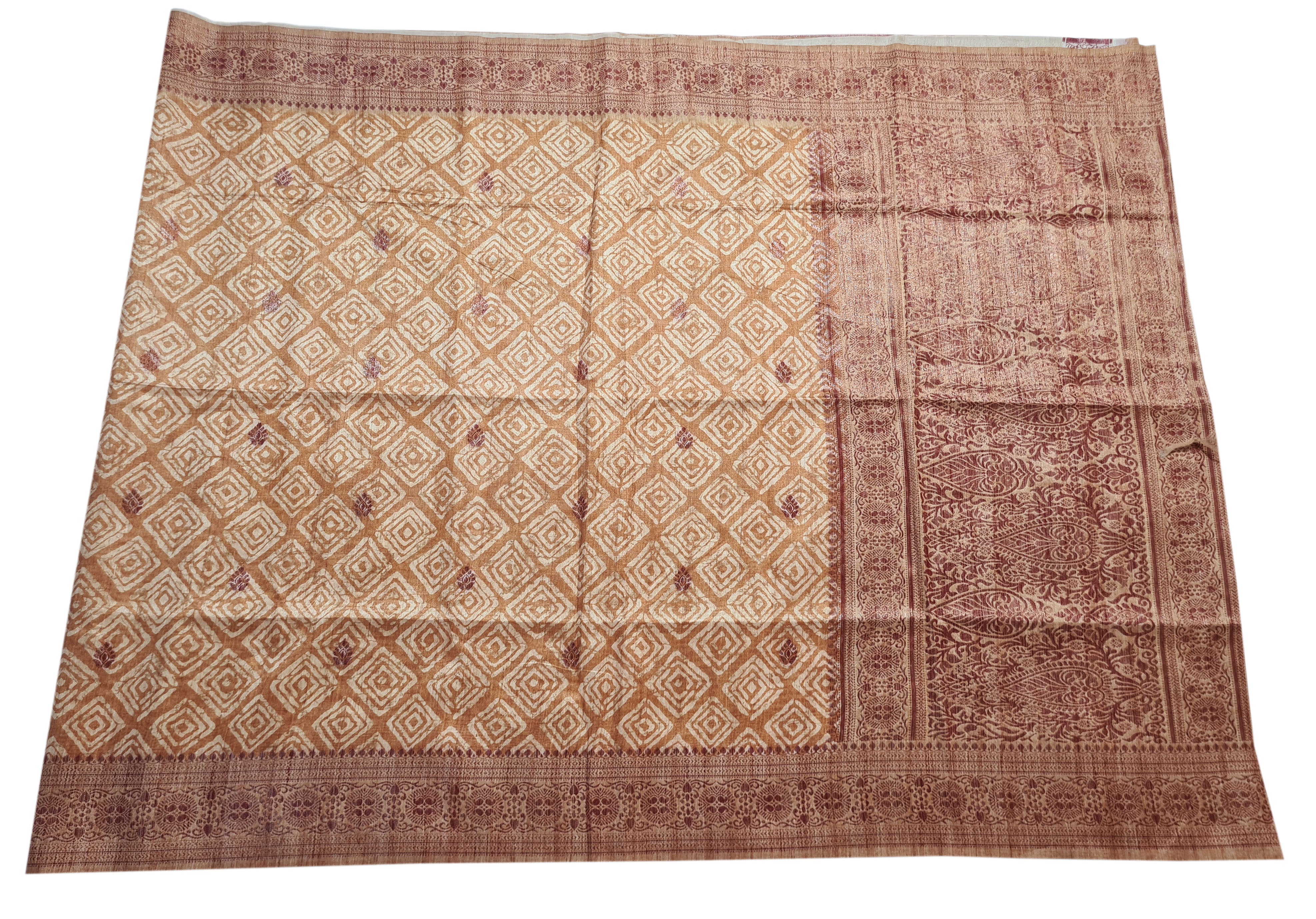 Semi Tussar Antic Design Sarees