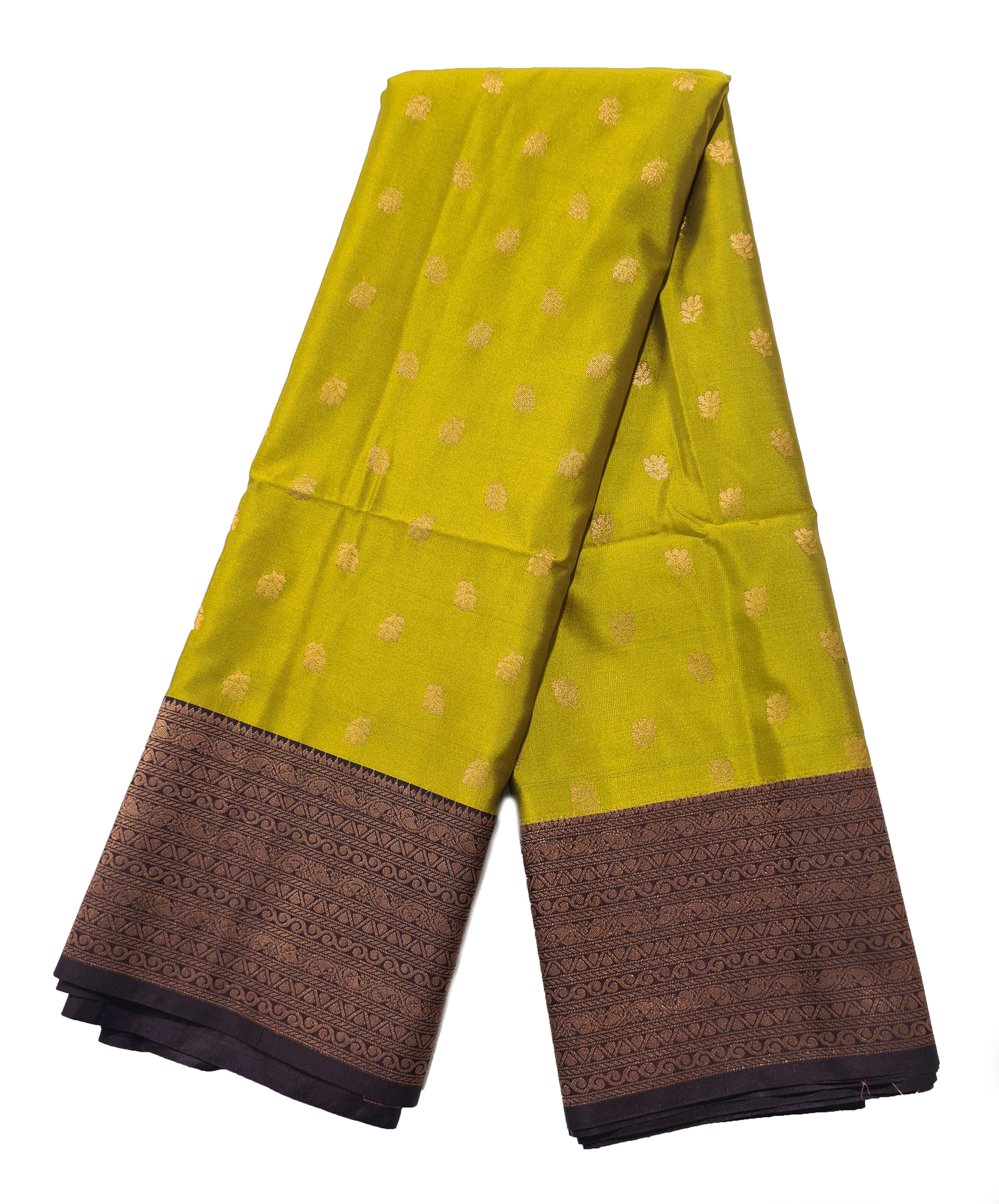 Kanchi Vegan Silk Saree With Contrast Blouse and Rich Jari Pallu