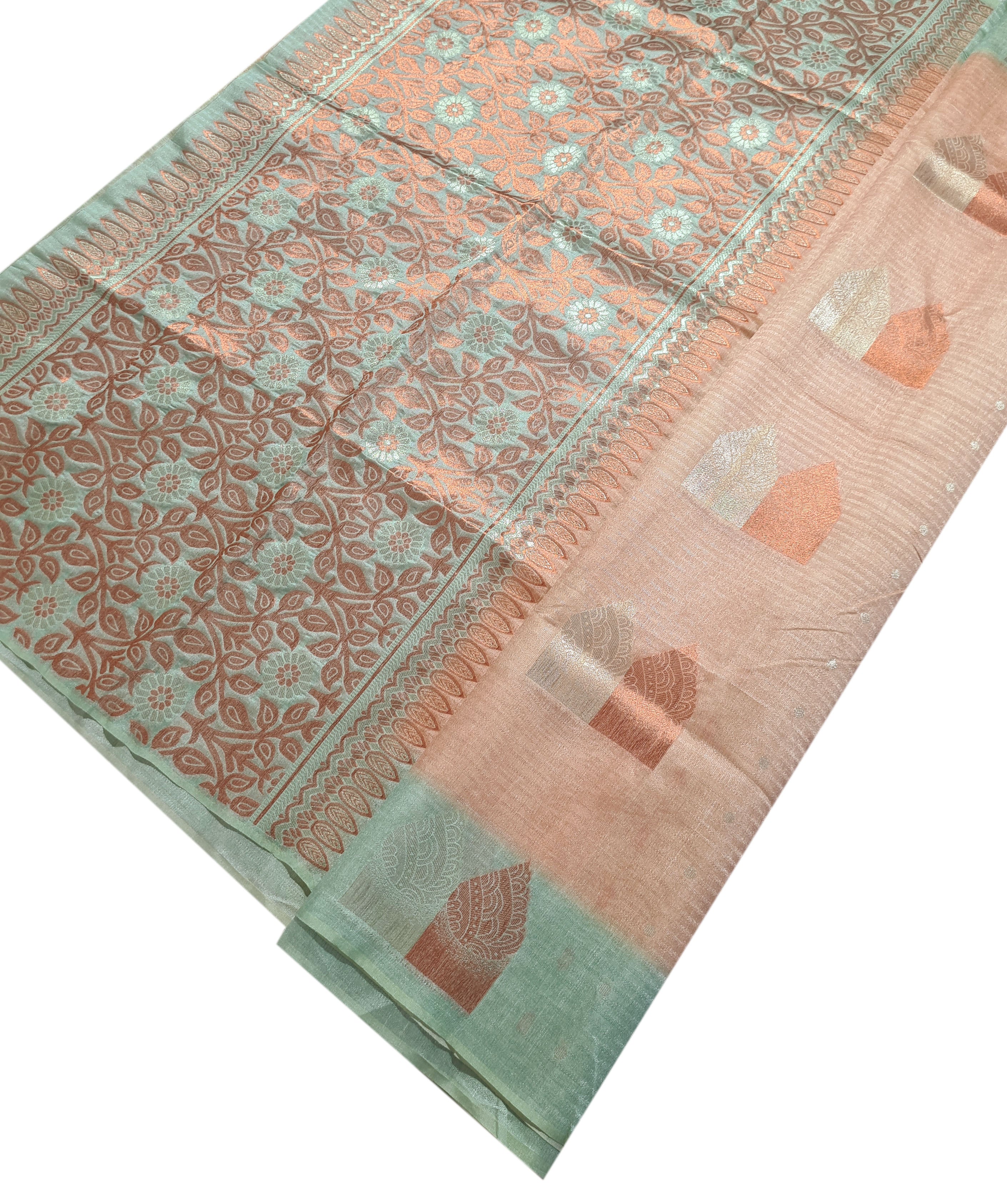 Semi Tussar Antic Design Sarees