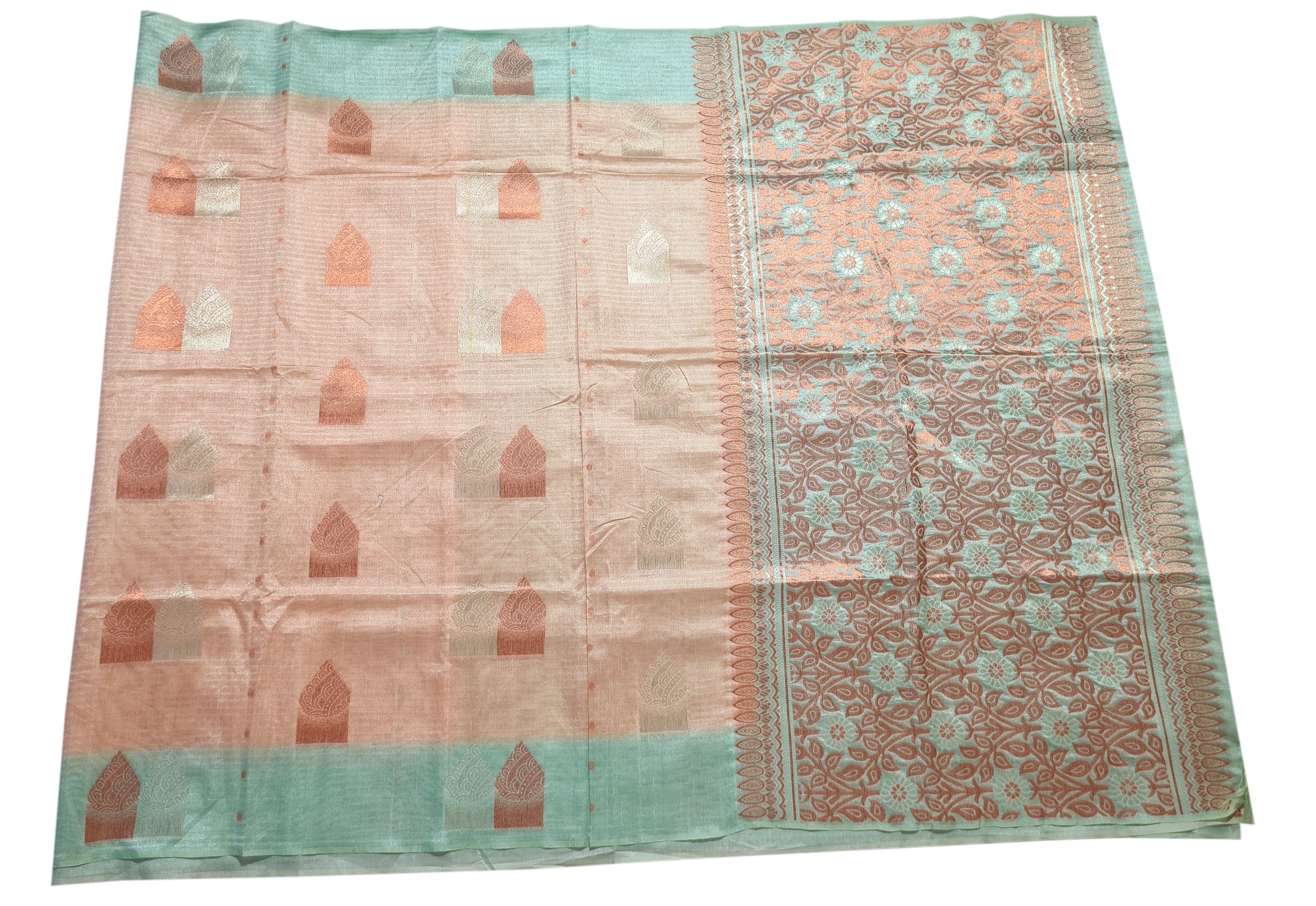 Semi Tussar Antic Design Sarees