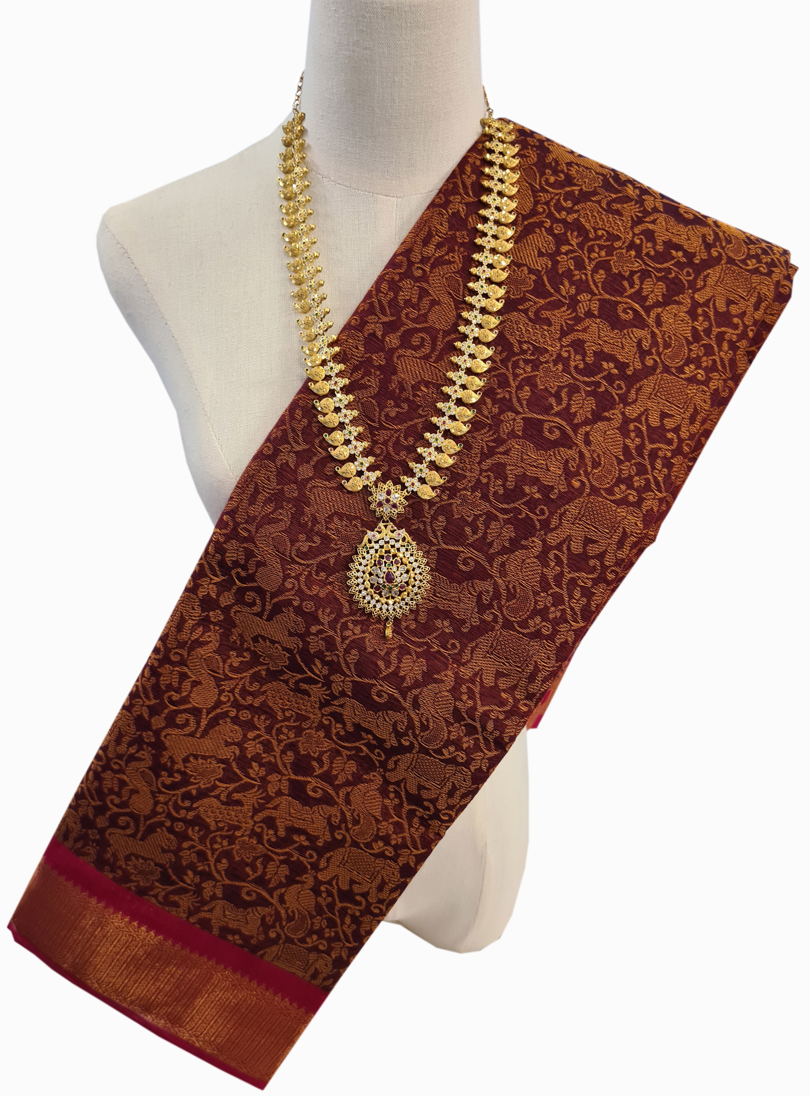 Kanchipuram Cotton Saree With Blouse