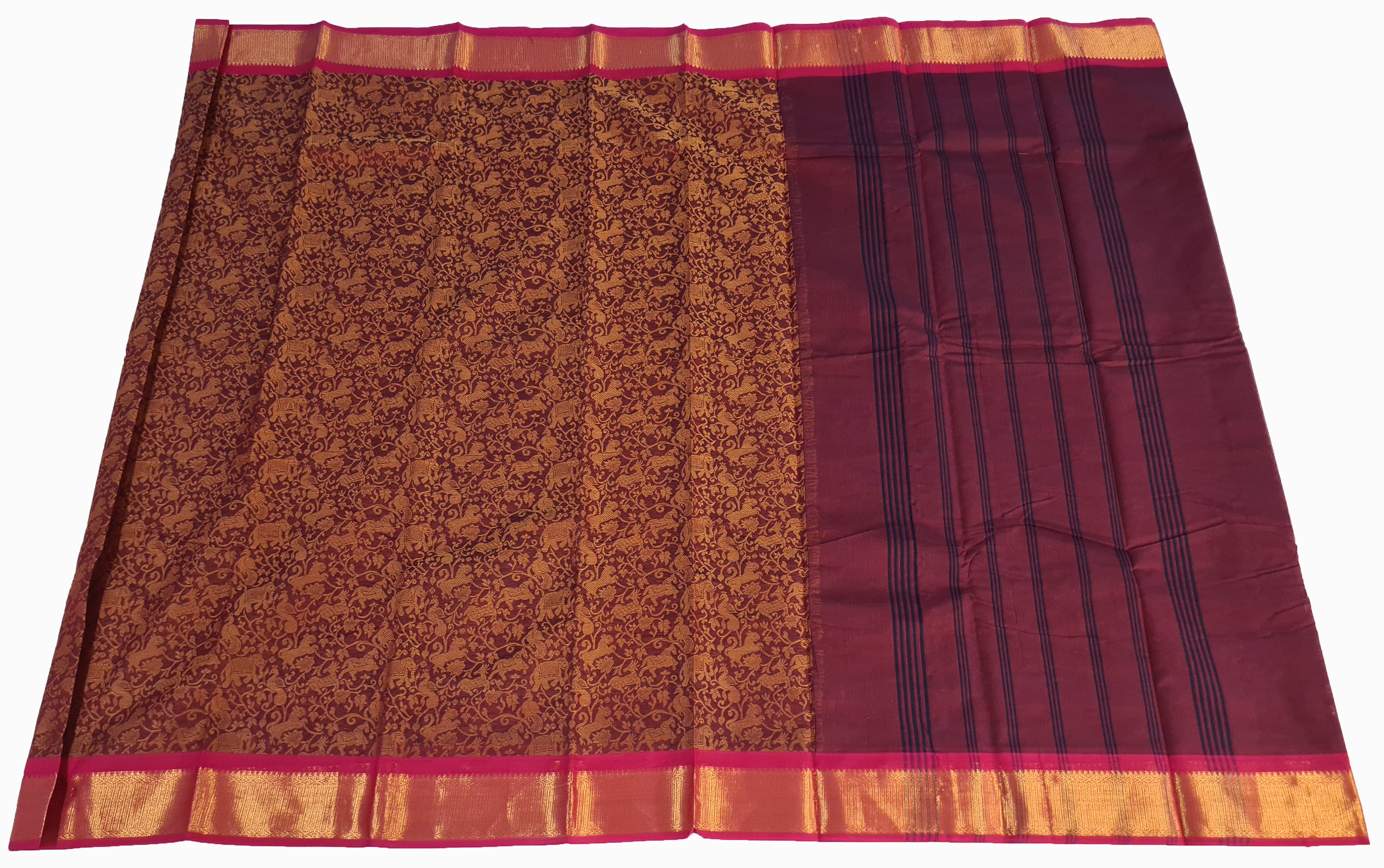 Kanchipuram Cotton Saree With Blouse