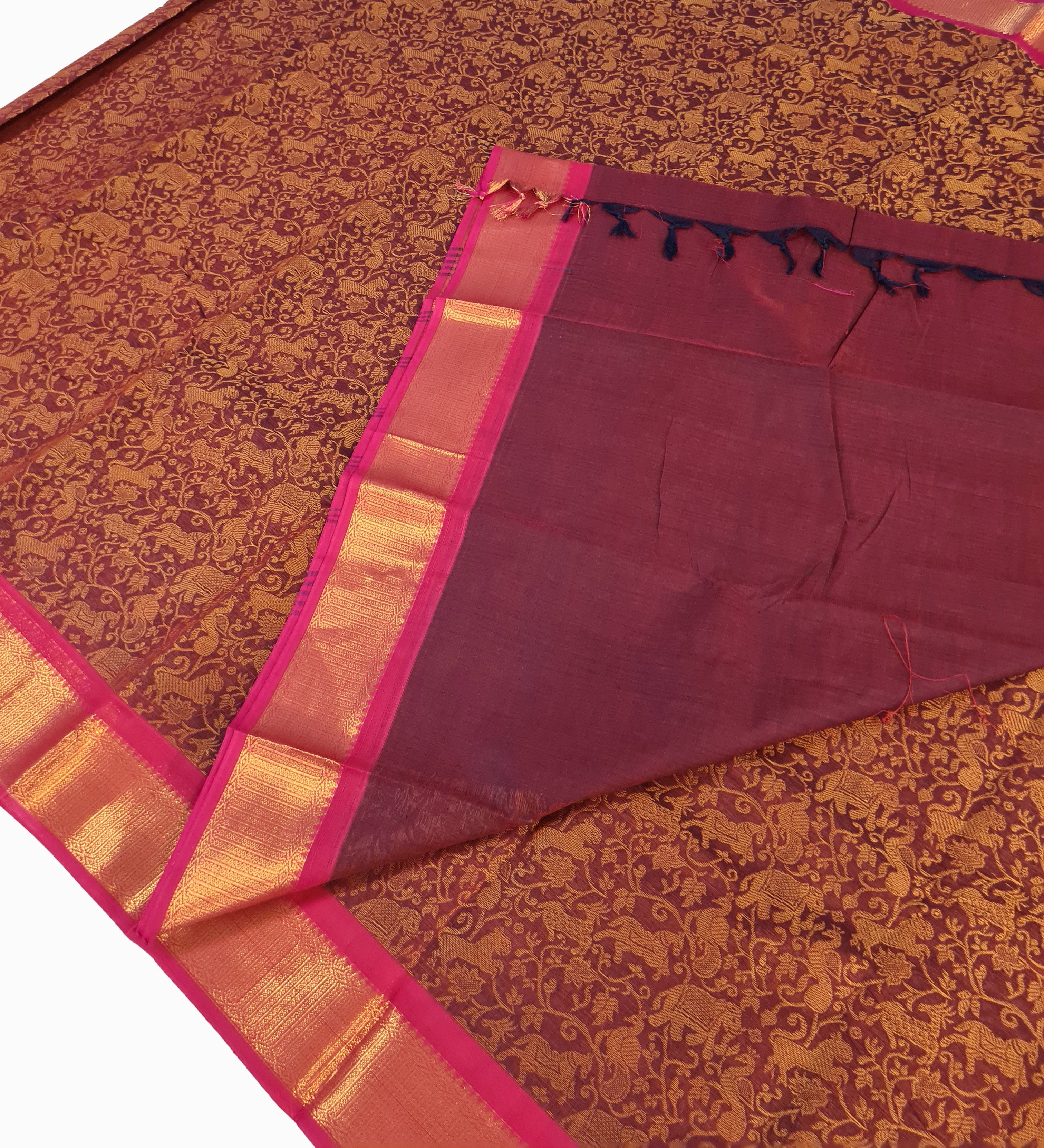 Kanchipuram Cotton Saree With Blouse