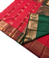Kanchi Vegan Silk Saree With Contrast Blouse and Rich Jari Pallu