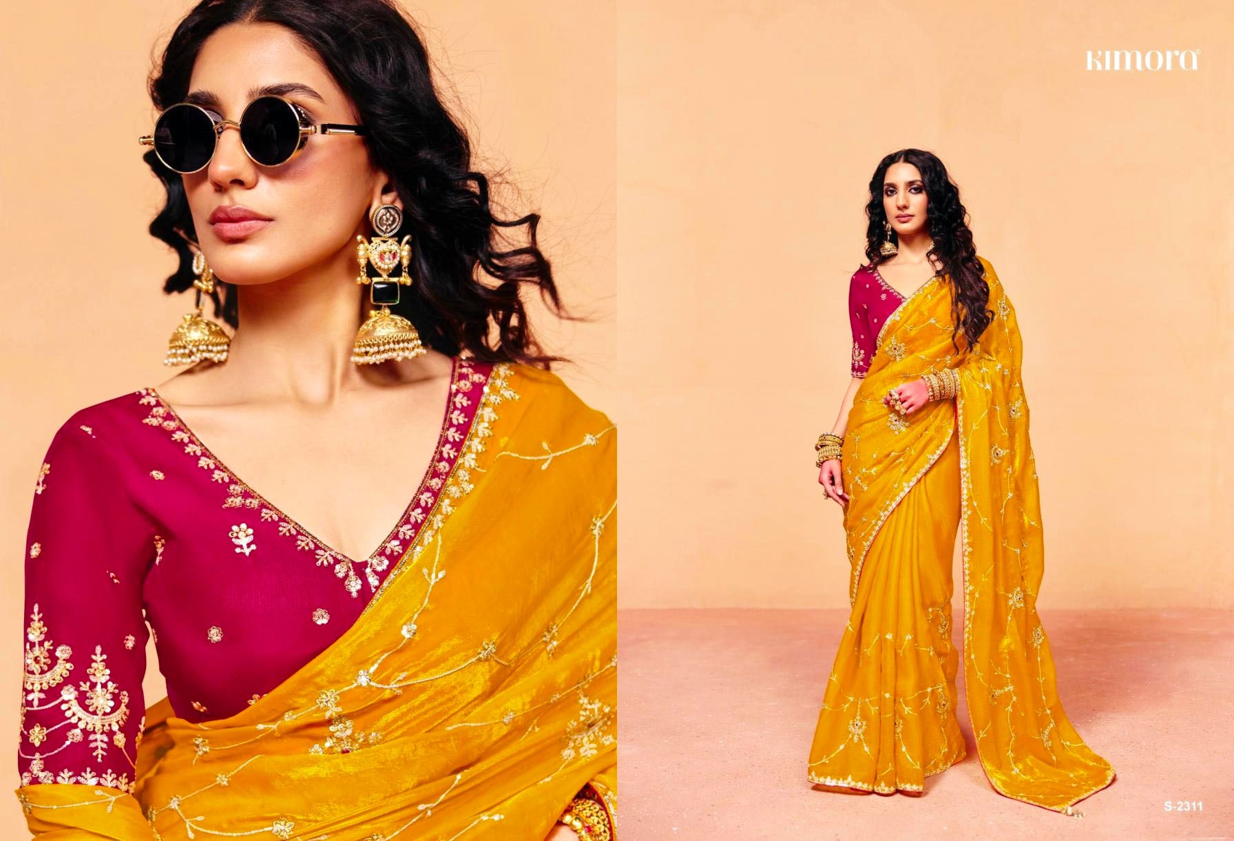 Kimora Mohey VOL-34 Series 2311-2321 Organza Satin Silk With Sequence Heavy Embroidery Work Saree Collections