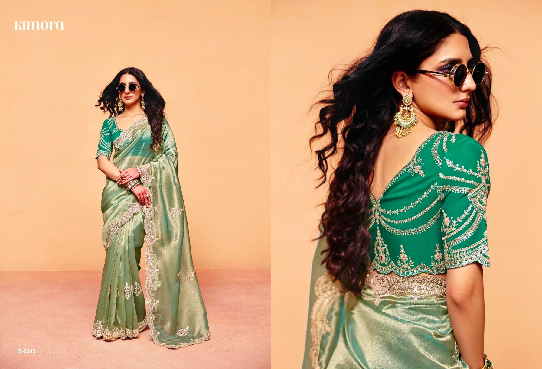 Kimora Mohey VOL-34 Series 2311-2321 Organza Satin Silk With Sequence Heavy Embroidery Work Saree Collections