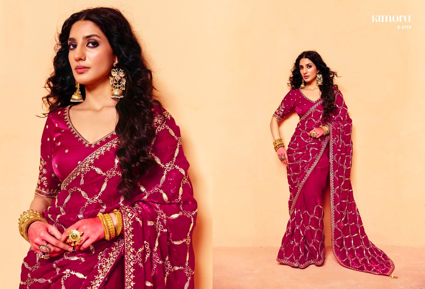 Kimora Mohey VOL-34 Series 2311-2321 Organza Satin Silk With Sequence Heavy Embroidery Work Saree Collections