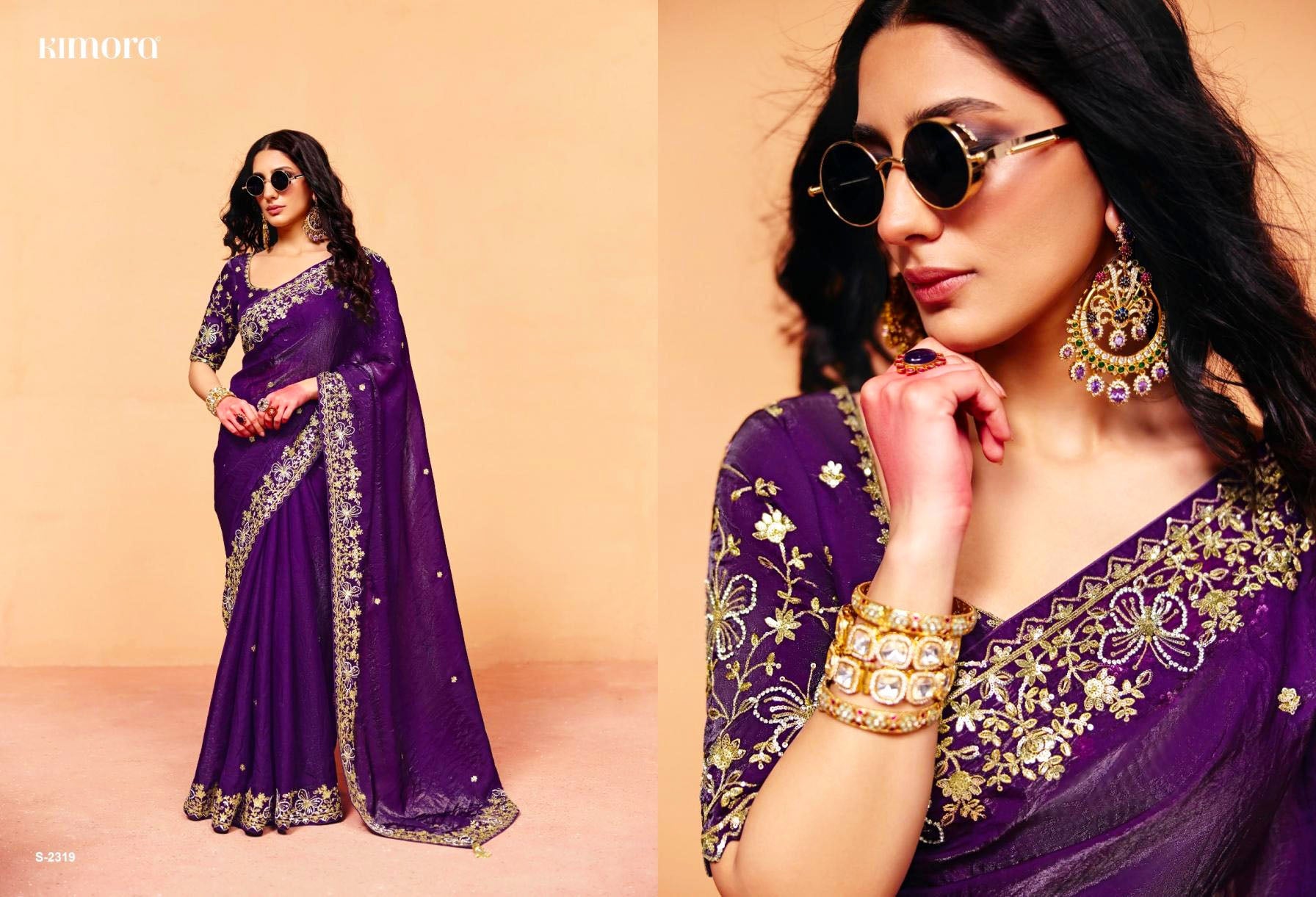 Kimora Mohey VOL-34 Series 2311-2321 Organza Satin Silk With Sequence Heavy Embroidery Work Saree Collections