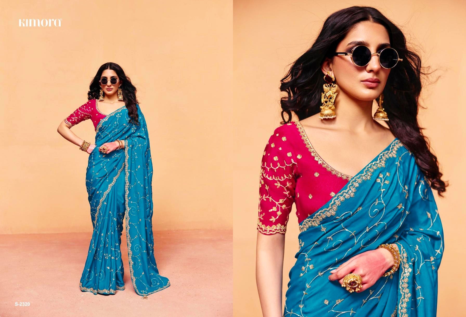 Kimora Mohey VOL-34 Series 2311-2321 Organza Satin Silk With Sequence Heavy Embroidery Work Saree Collections