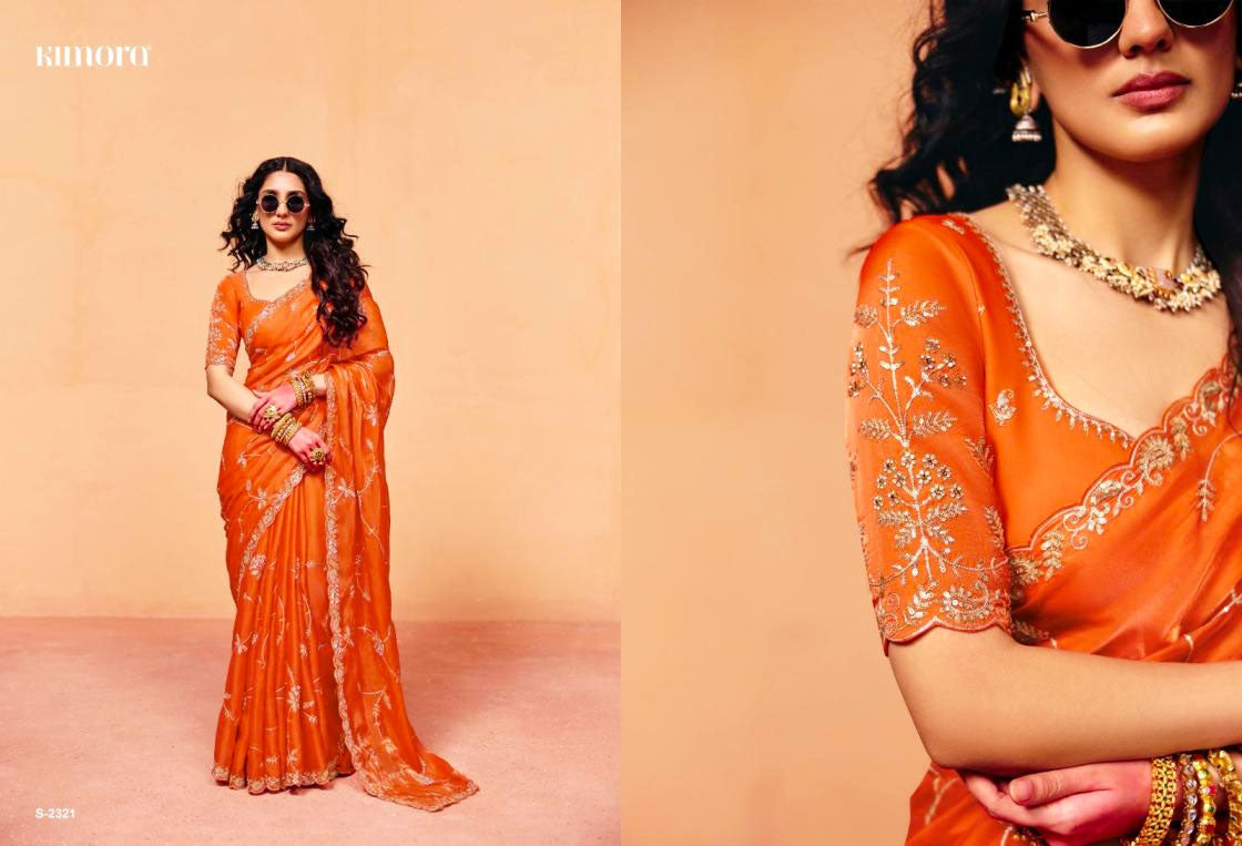 Kimora Mohey VOL-34 Series 2311-2321 Organza Satin Silk With Sequence Heavy Embroidery Work Saree Collections