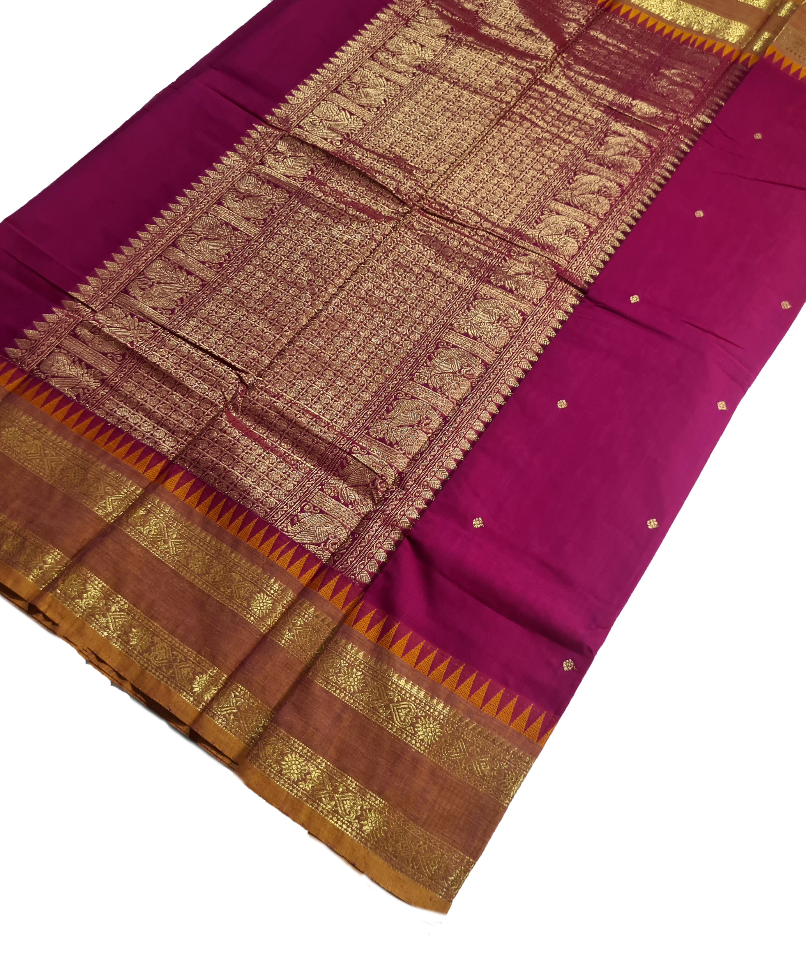 Kanchipuram Pure Rich Cotton Saree with Blouse