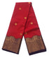 Kanchi Vegan Silk Saree With Contrast Blouse and Rich Jari Pallu