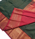 Kanchi Vegan Silk Saree With Contrast Blouse and Rich Jari Pallu